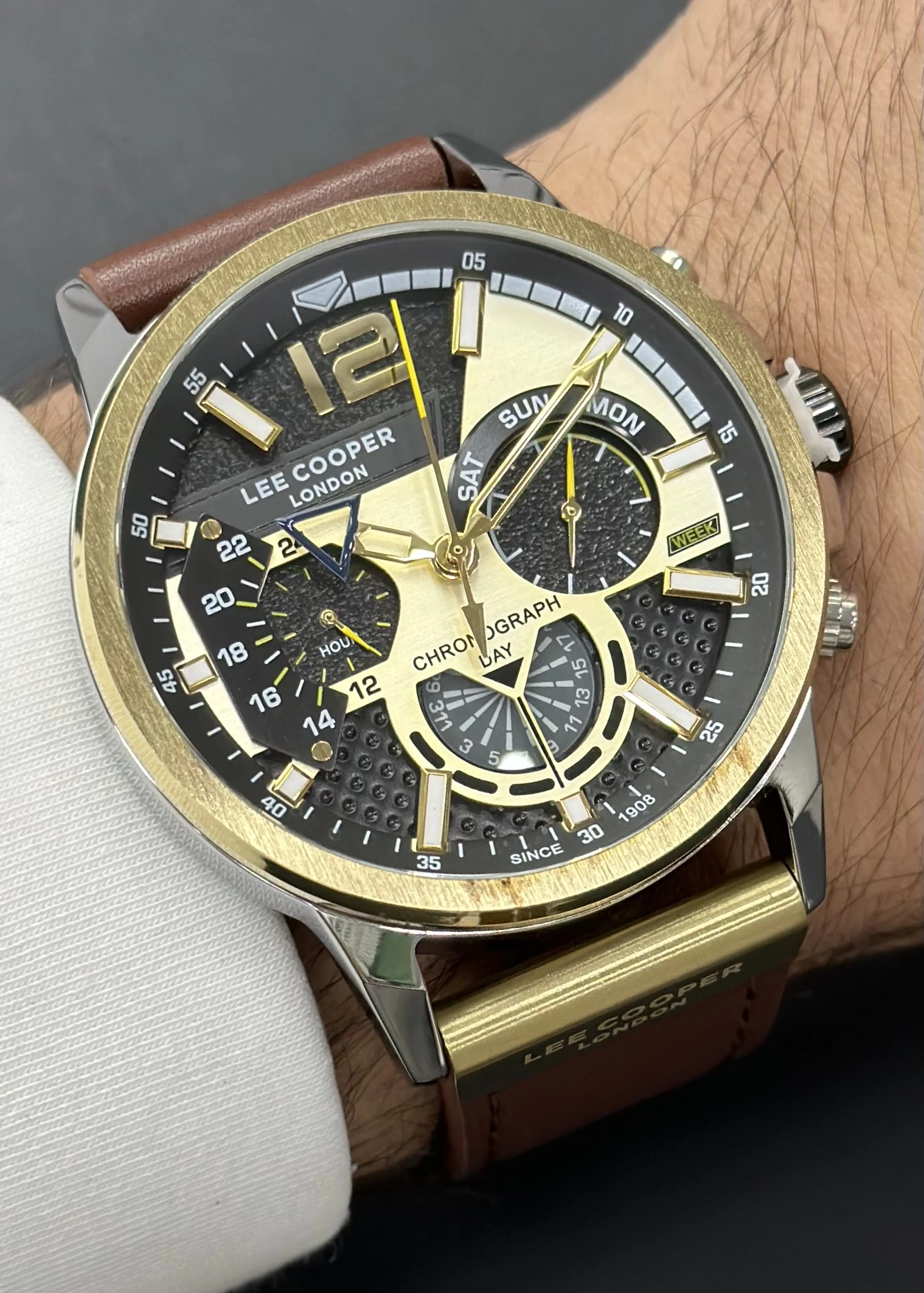 Lee Cooper Orijinal 2 Yıl Garantili Su Geçirmez Deri Kordon Fonksiyonlu Erkek Kol Saati