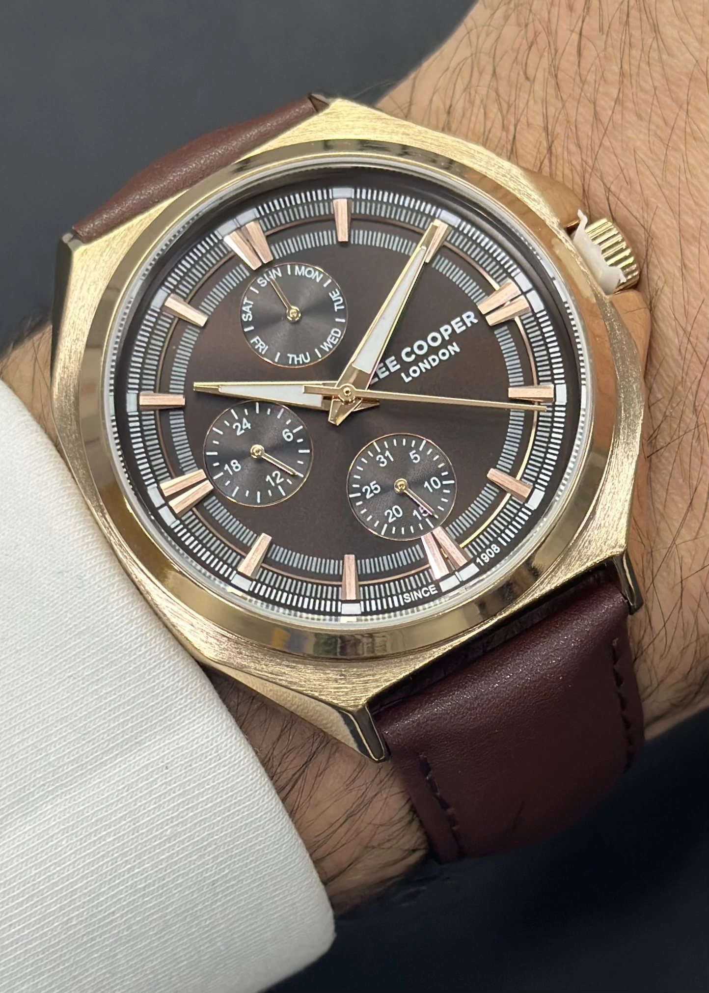 Lee Cooper Orijinal 2 Yıl Garantili Su Geçirmez Deri Kordon Fonksiyonlu Erkek Kol Saati