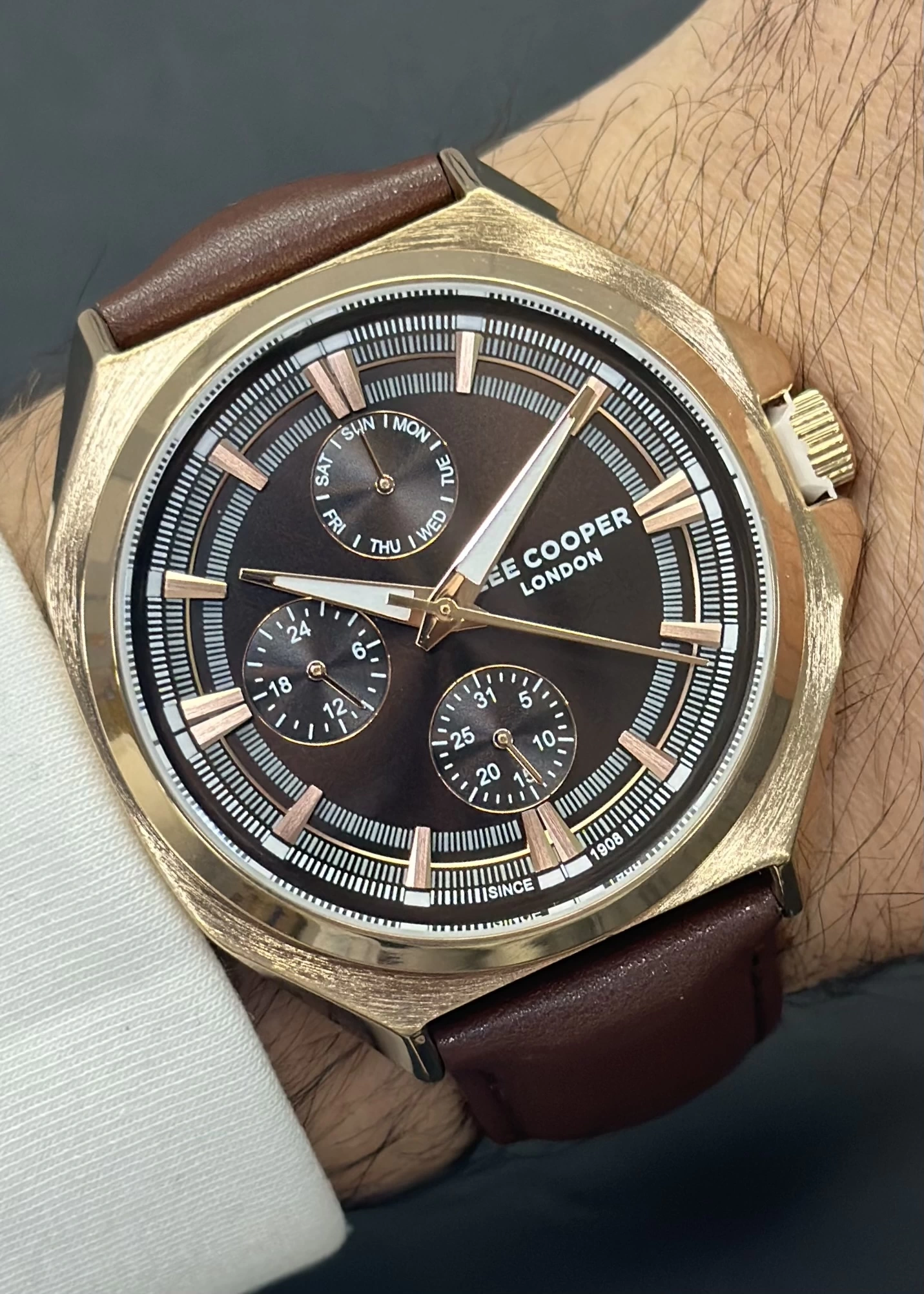 Lee Cooper Orijinal 2 Yıl Garantili Su Geçirmez Deri Kordon Fonksiyonlu Erkek Kol Saati