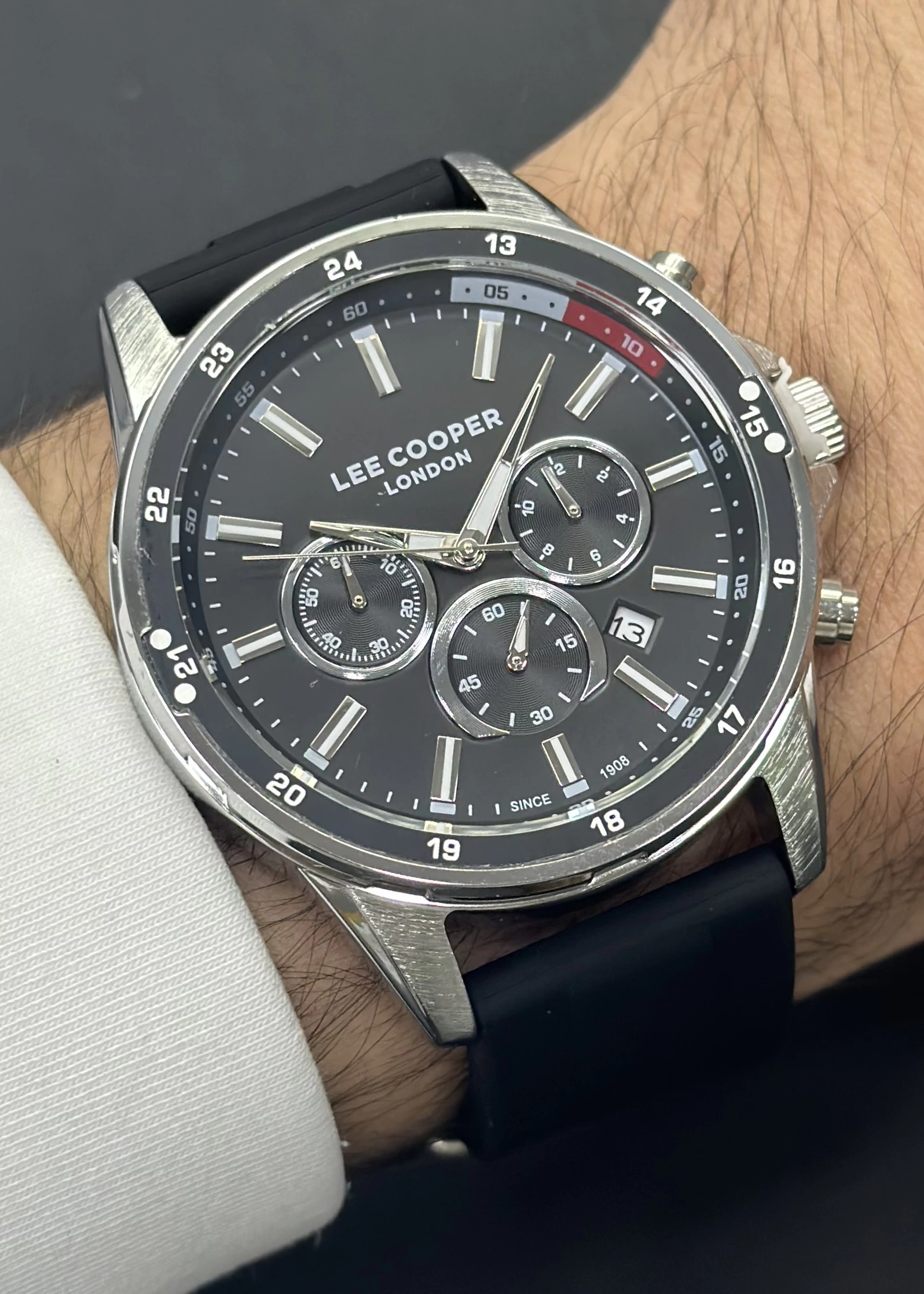 Lee Cooper Orijinal 2 Yıl Garantili Su Geçirmez Silikon Kordon Fonksiyonlu Erkek Kol Saati