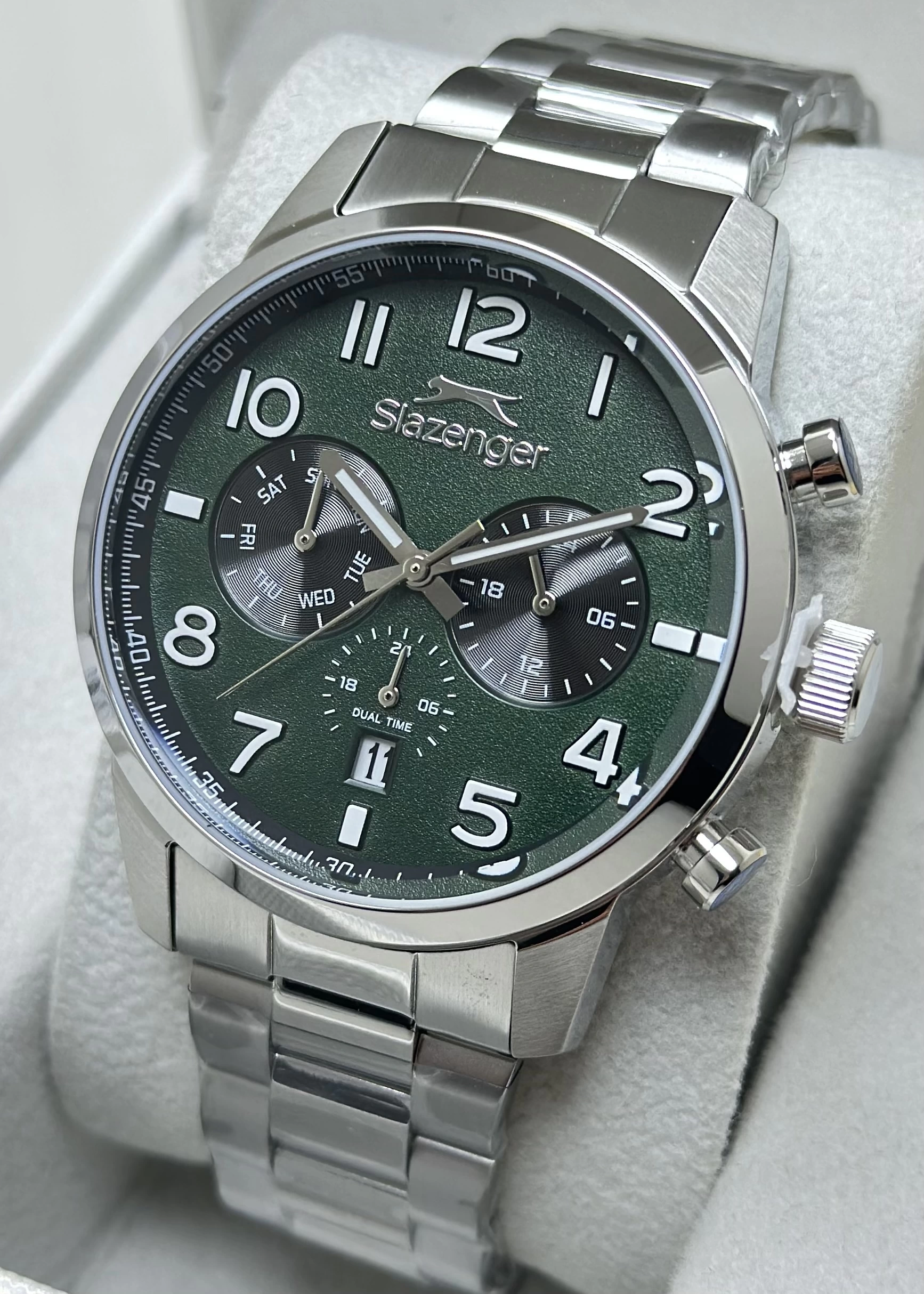 Slazenger Orijinal 2 Yıl Garantili Su Geçirmez Çelik Kordon Fonksiyonlu Erkek Kol Saati