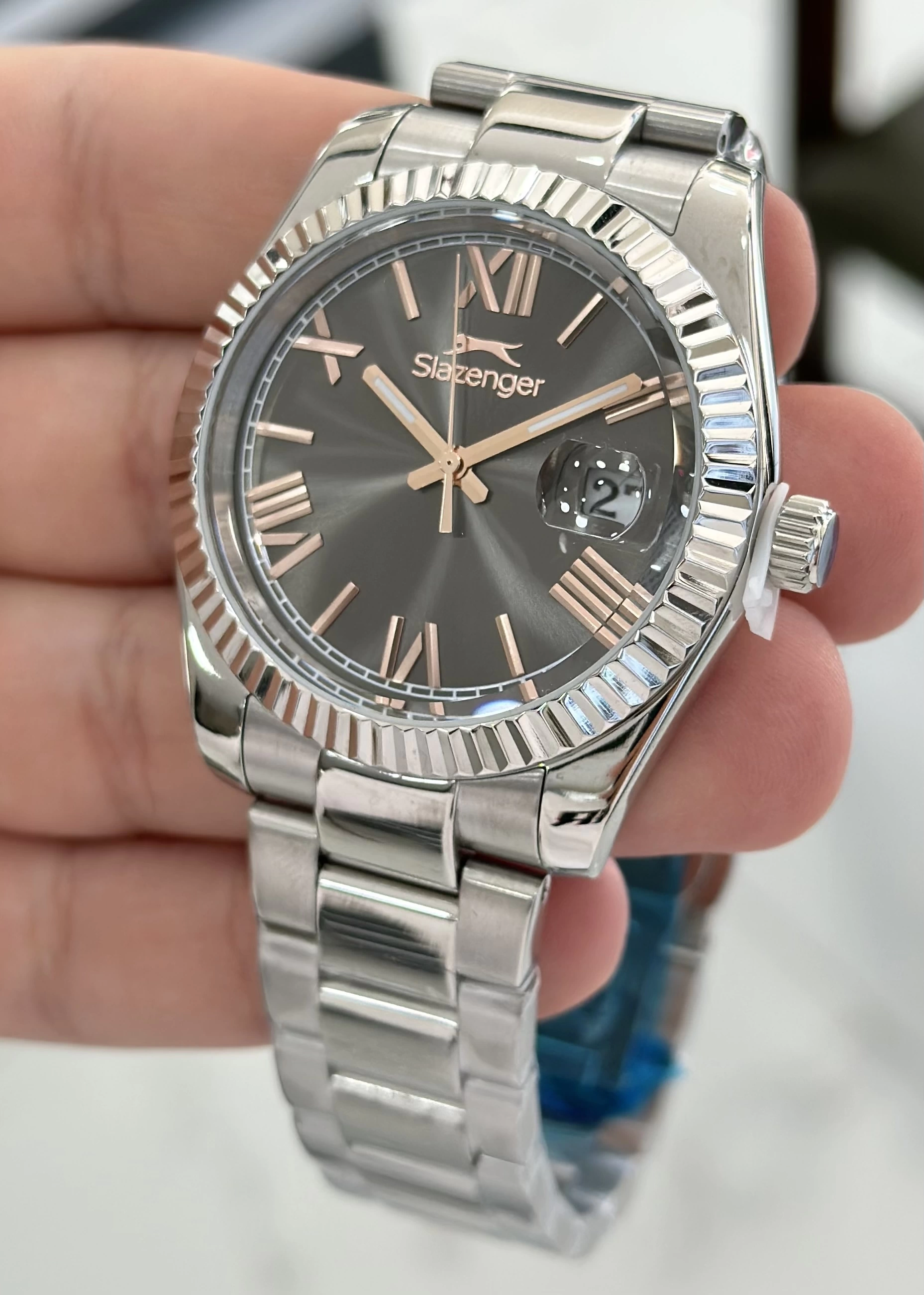 Slazenger Orijinal 2 Yıl Garantili Su Geçirmez Çelik Kordon Fonksiyonlu Erkek Kol Saati