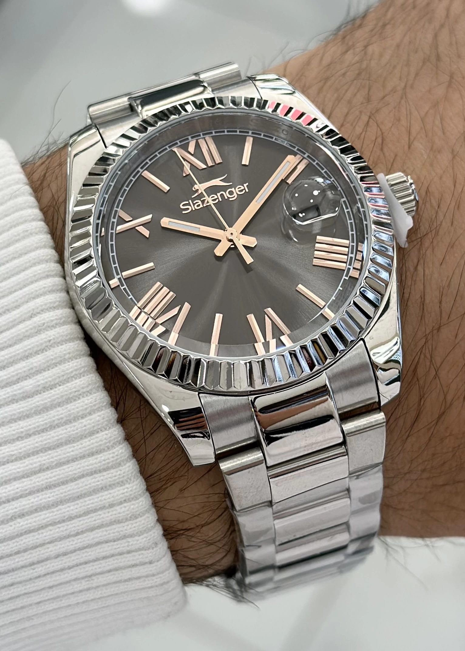 Slazenger Orijinal 2 Yıl Garantili Su Geçirmez Çelik Kordon Fonksiyonlu Erkek Kol Saati