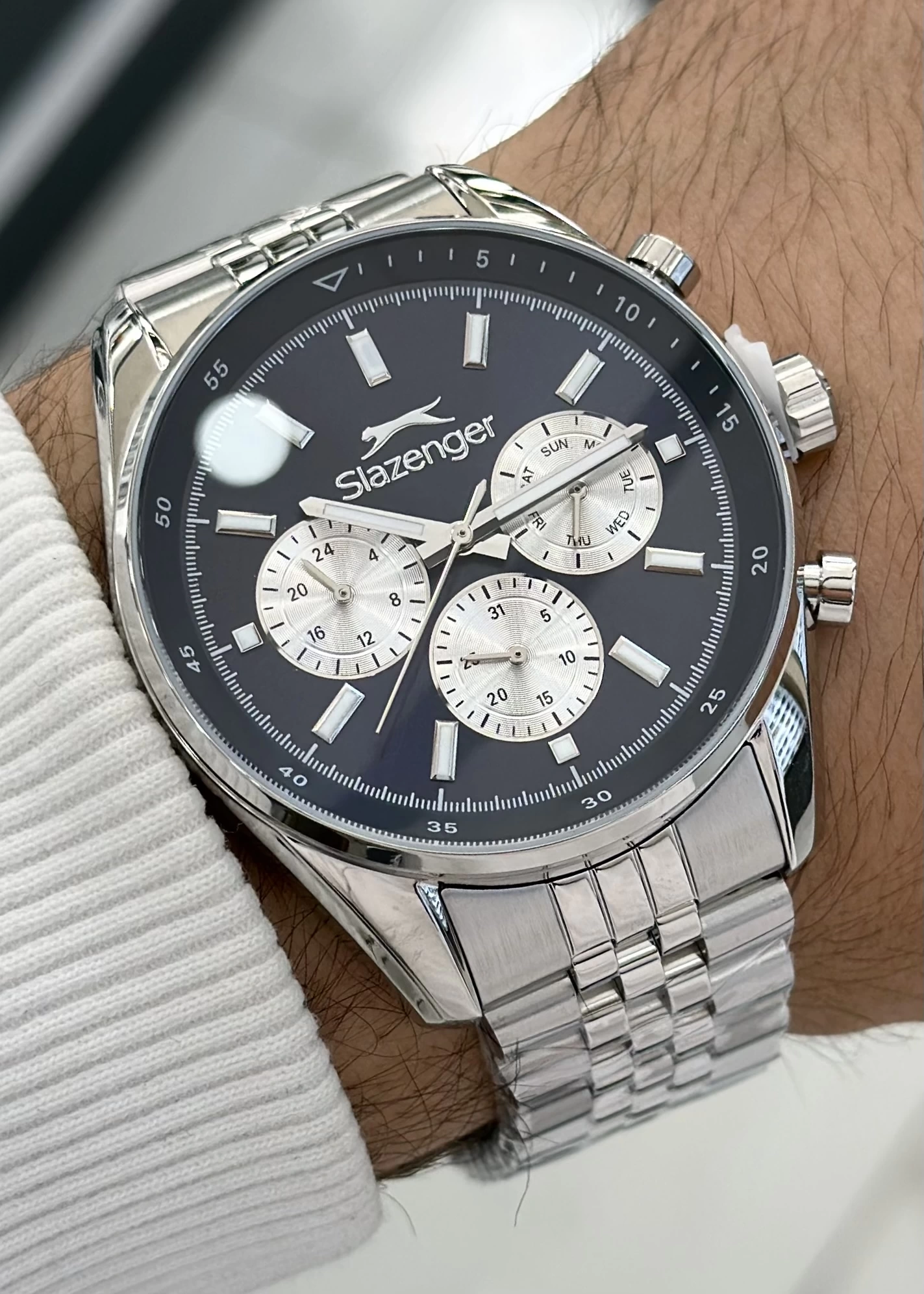 Slazenger Orijinal 2 Yıl Garantili Su Geçirmez Çelik Kordon Fonksiyonlu Erkek Kol Saati