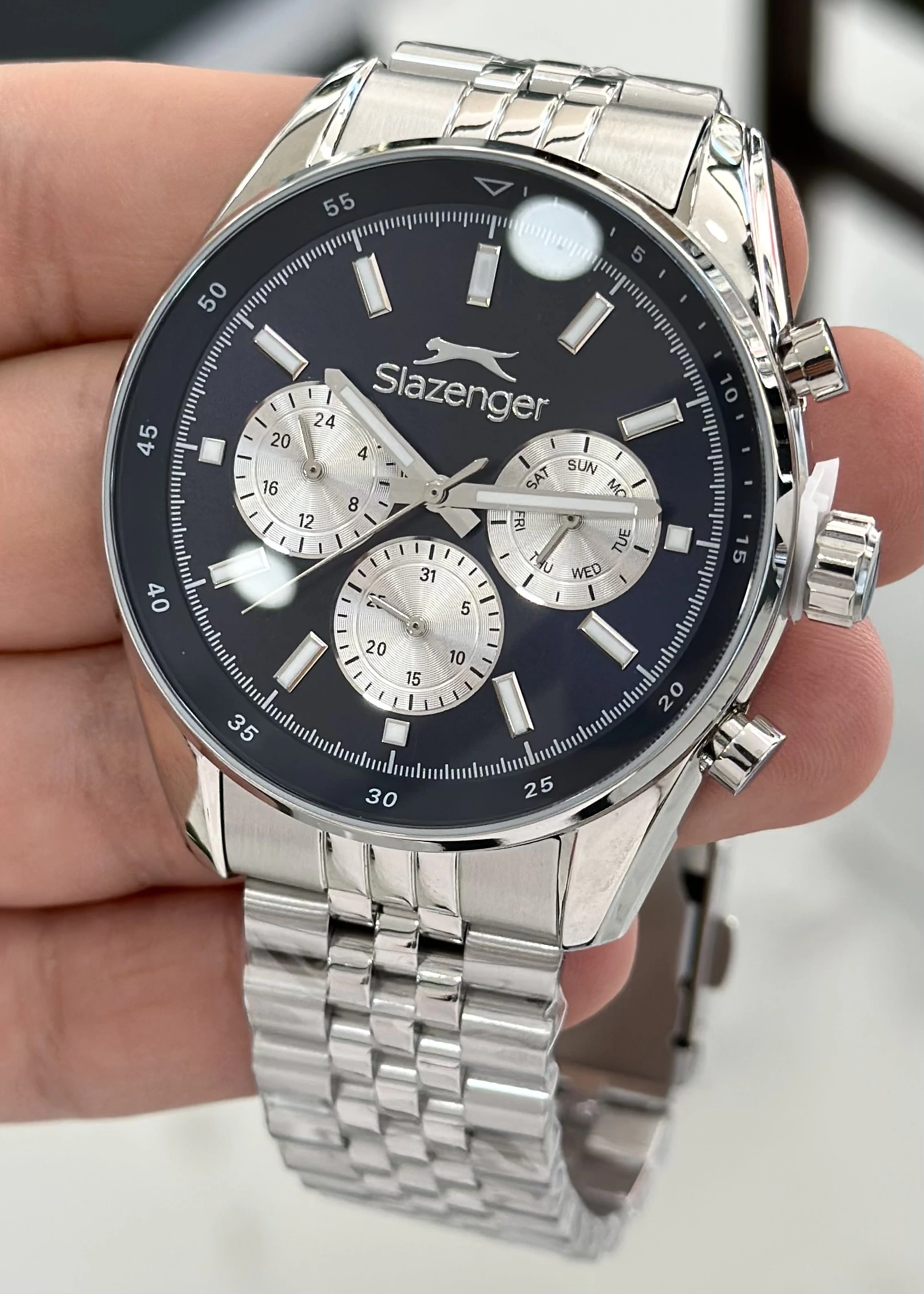 Slazenger Orijinal 2 Yıl Garantili Su Geçirmez Çelik Kordon Fonksiyonlu Erkek Kol Saati
