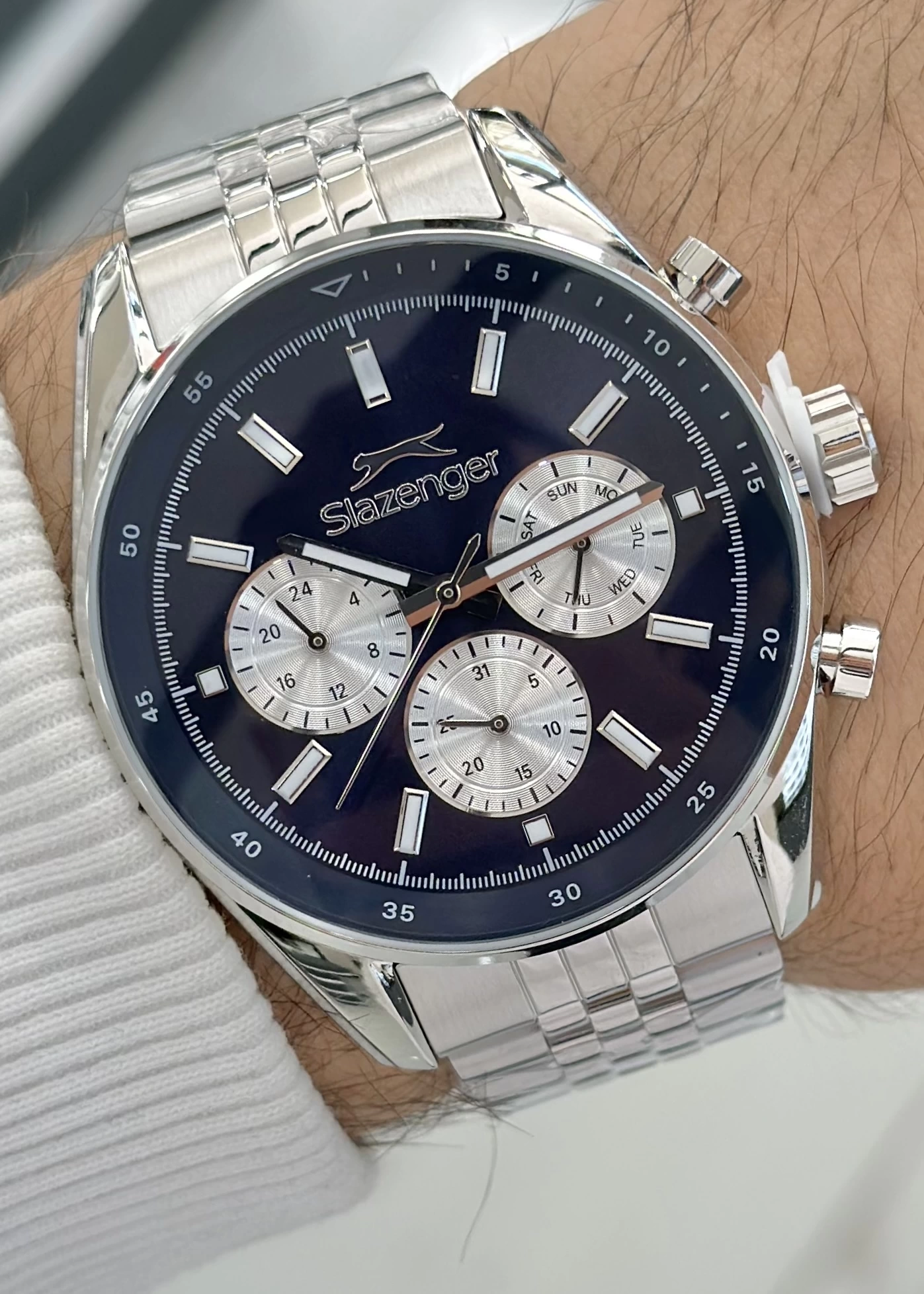 Slazenger Orijinal 2 Yıl Garantili Su Geçirmez Çelik Kordon Fonksiyonlu Erkek Kol Saati