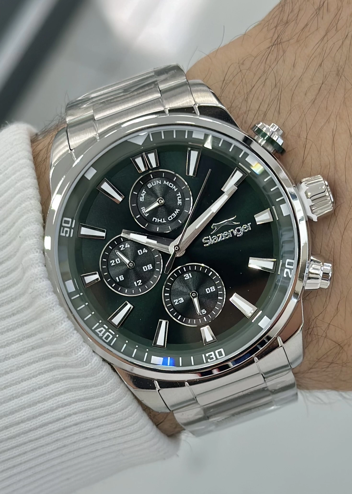 Slazenger Orijinal 2 Yıl Garantili Su Geçirmez Çelik Kordon Fonksiyonlu Erkek Kol Saati