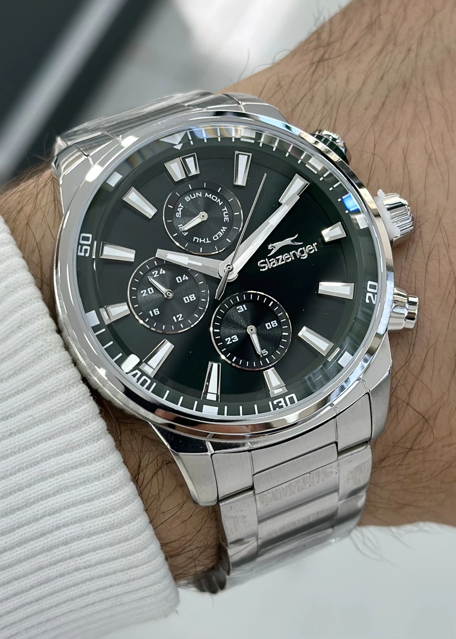 Slazenger Orijinal 2 Yıl Garantili Su Geçirmez Çelik Kordon Fonksiyonlu Erkek Kol Saati