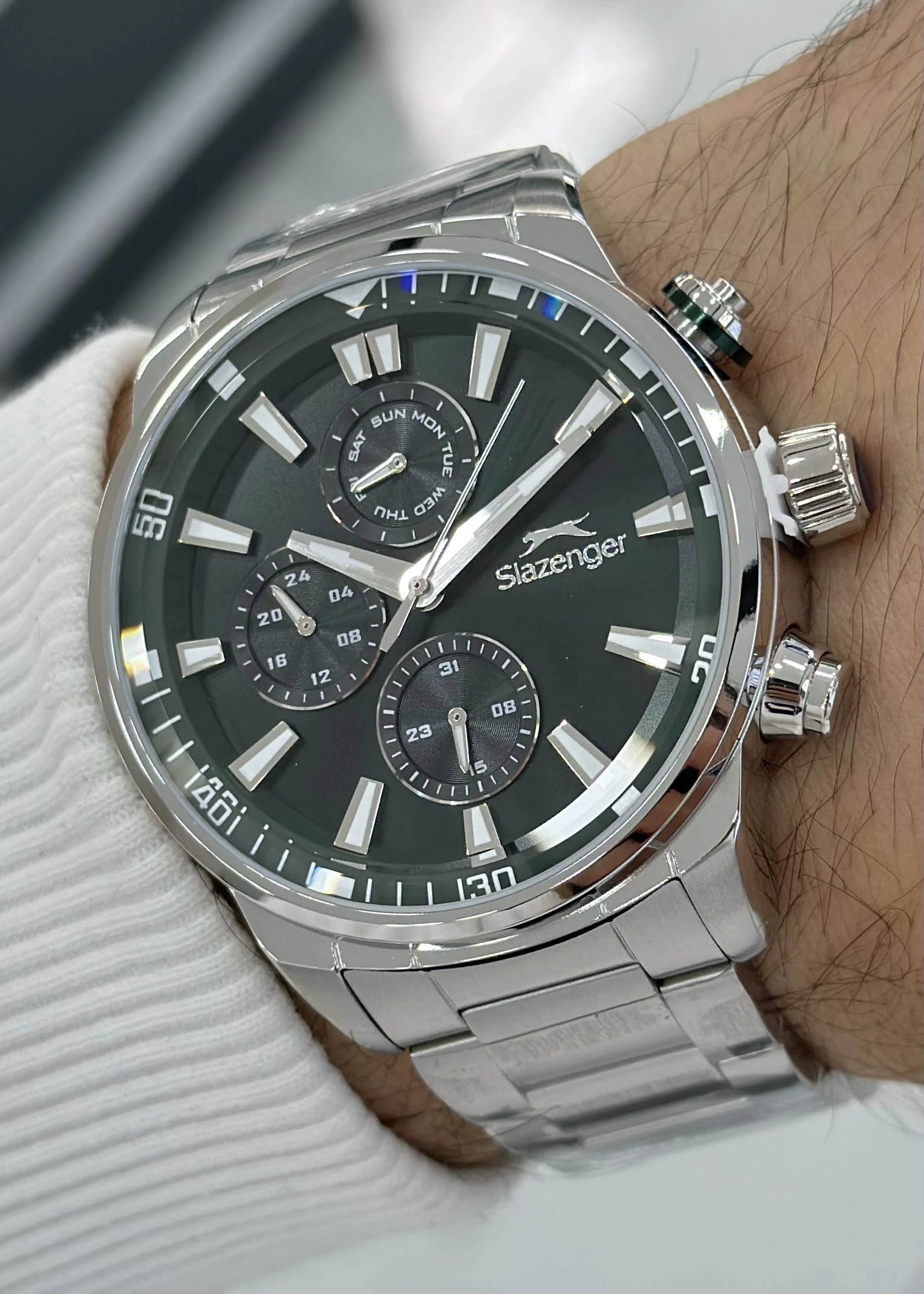 Slazenger Orijinal 2 Yıl Garantili Su Geçirmez Çelik Kordon Fonksiyonlu Erkek Kol Saati