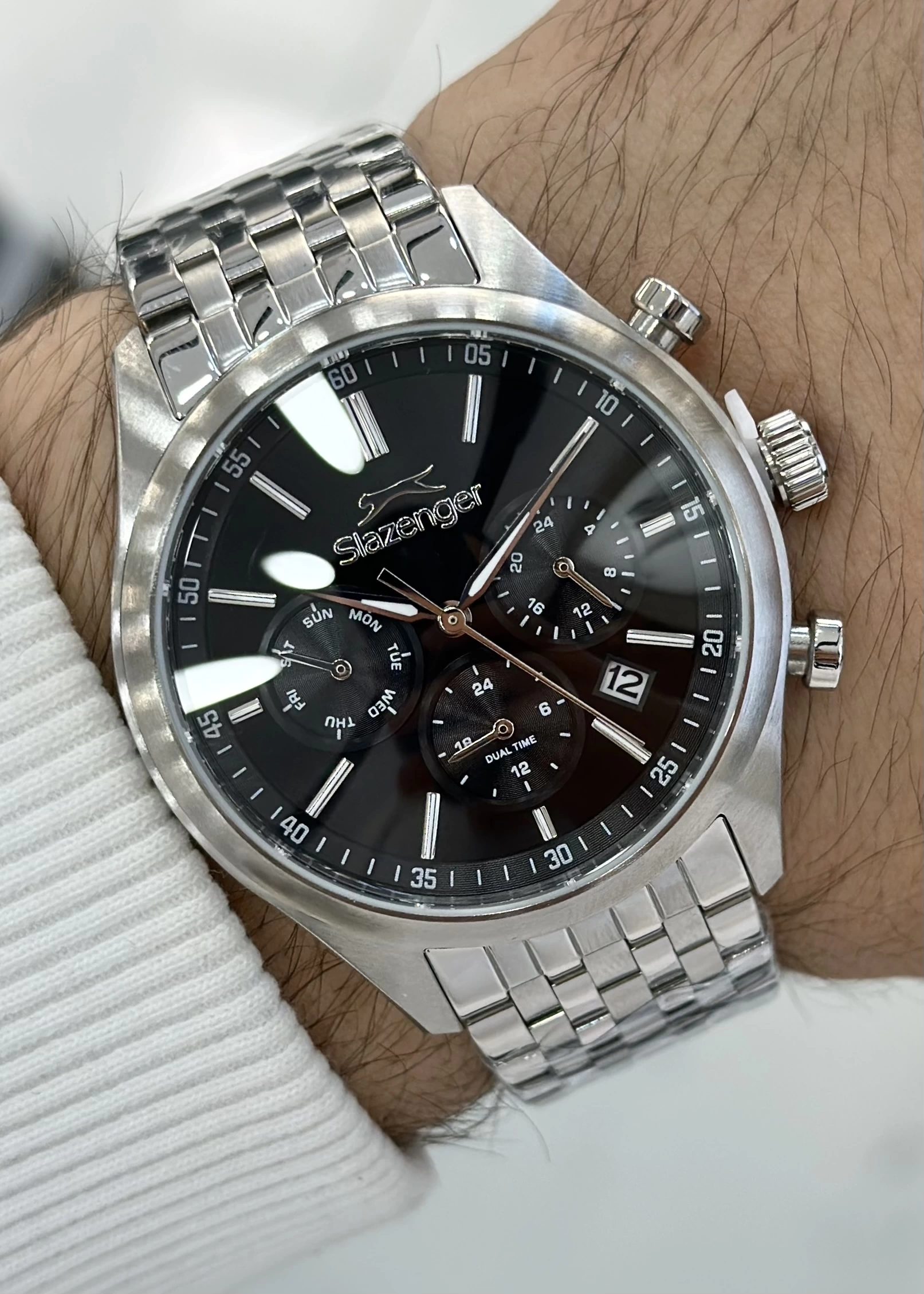 Slazenger Orijinal 2 Yıl Garantili Su Geçirmez Çelik Kordon Fonksiyonlu Erkek Kol Saati