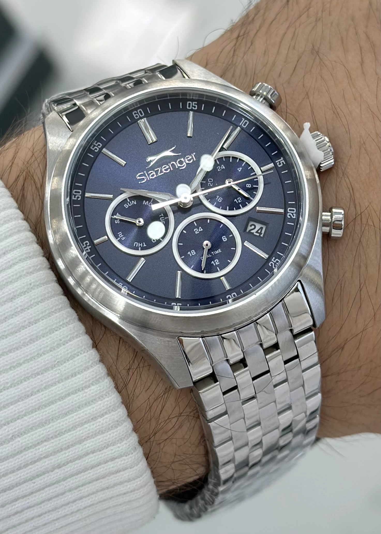 Slazenger Orijinal 2 Yıl Garantili Su Geçirmez Çelik Kordon Fonksiyonlu Erkek Kol Saati