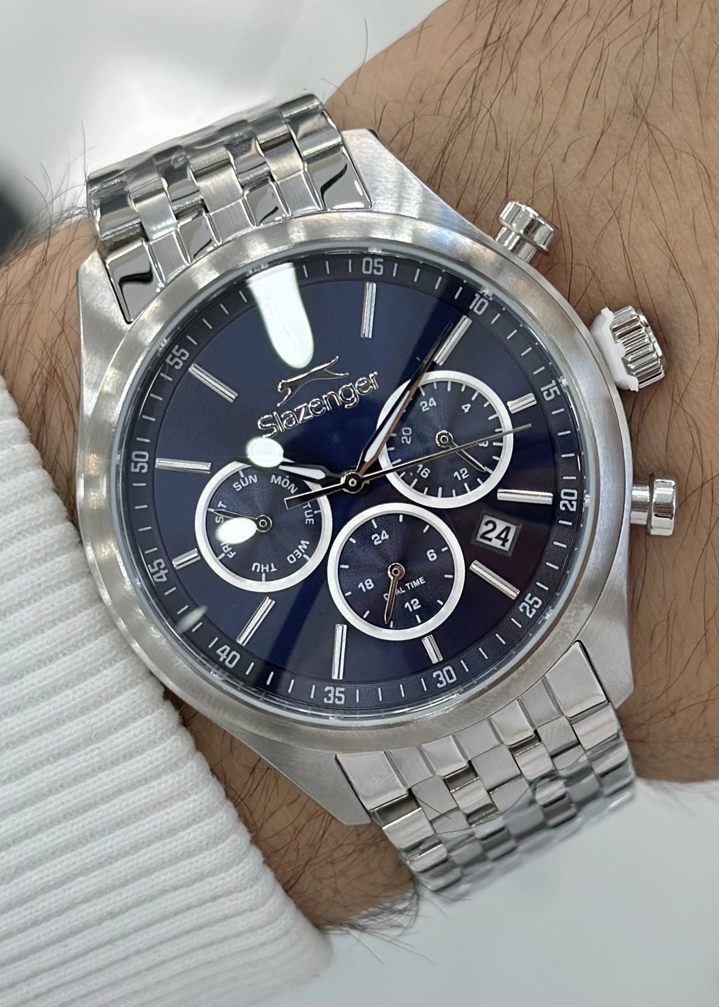 Slazenger Orijinal 2 Yıl Garantili Su Geçirmez Çelik Kordon Fonksiyonlu Erkek Kol Saati