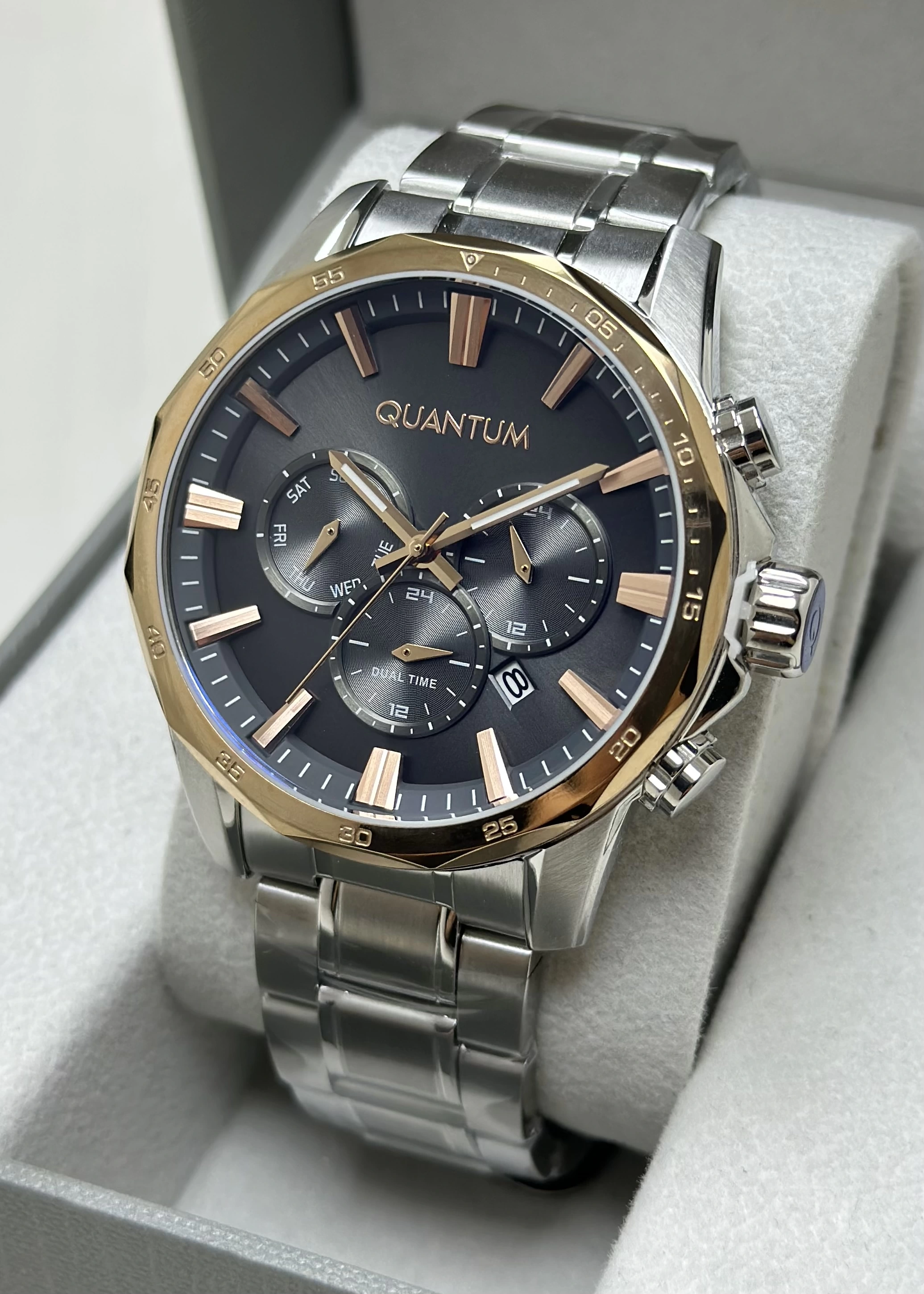 Quantum Orijinal 2 Yıl Garantili Su Geçirmez Çelik Kordon Fonksiyonlu Erkek Kol Saati