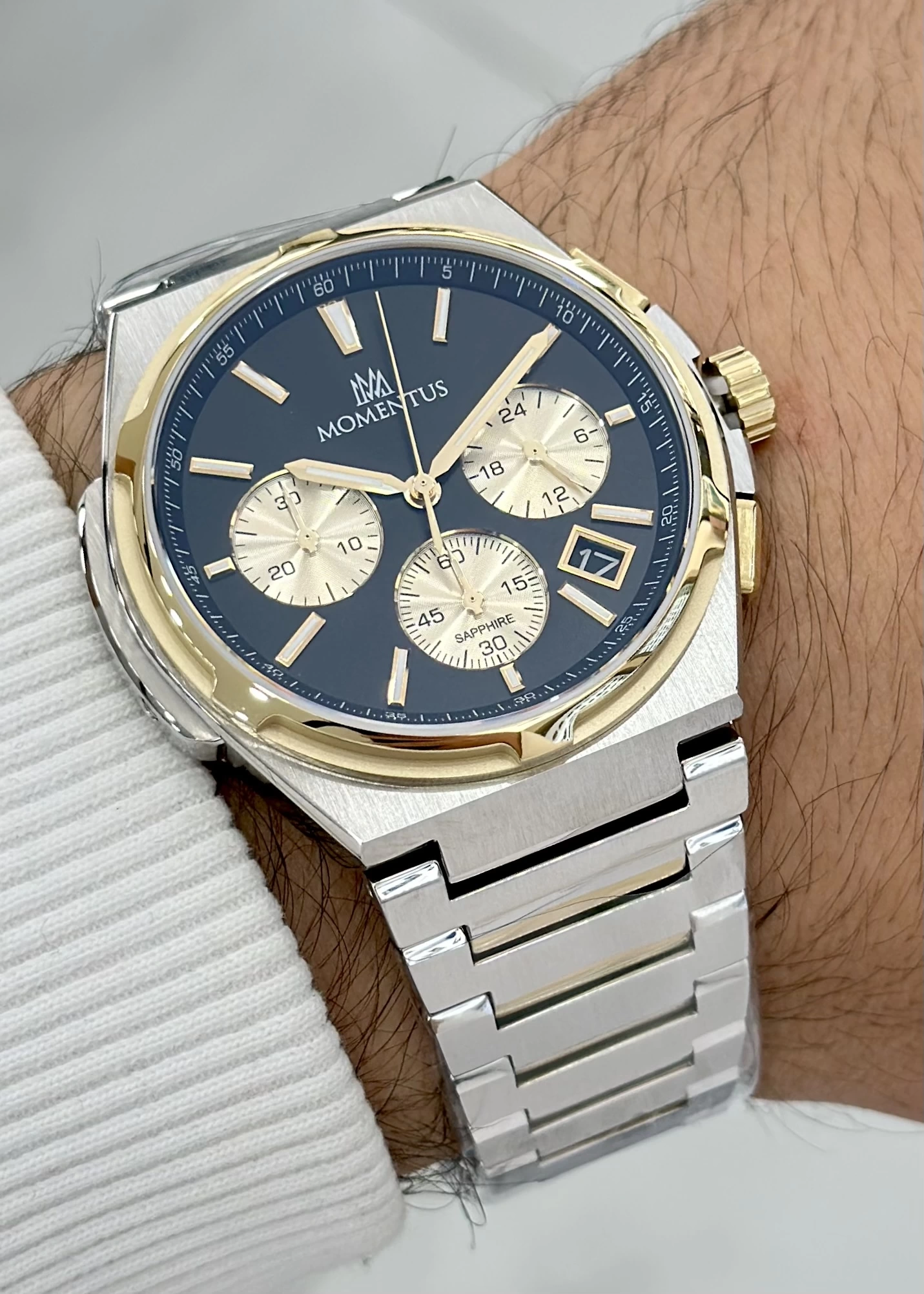 Momentus ILKSM390T-04SG Orijinal Çelik Kordon Erkek Kol Saati