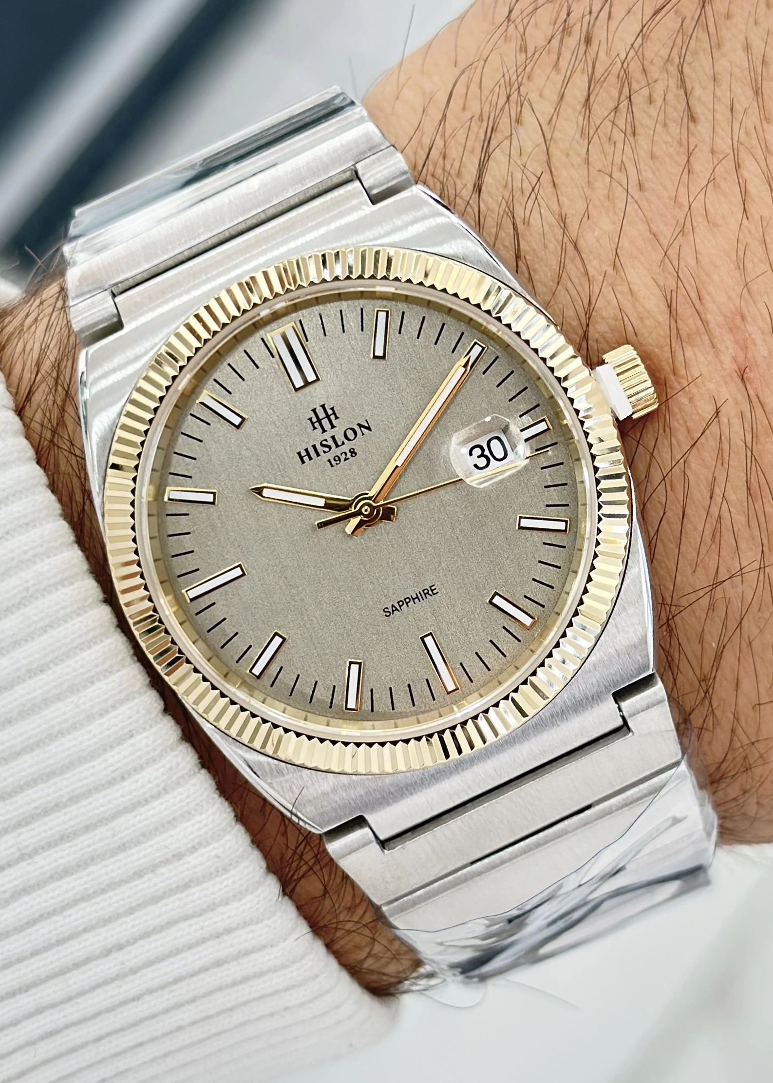 Hislon ILKCL211T-07SG Orijinal Çelik Kordon Erkek Kol Saati