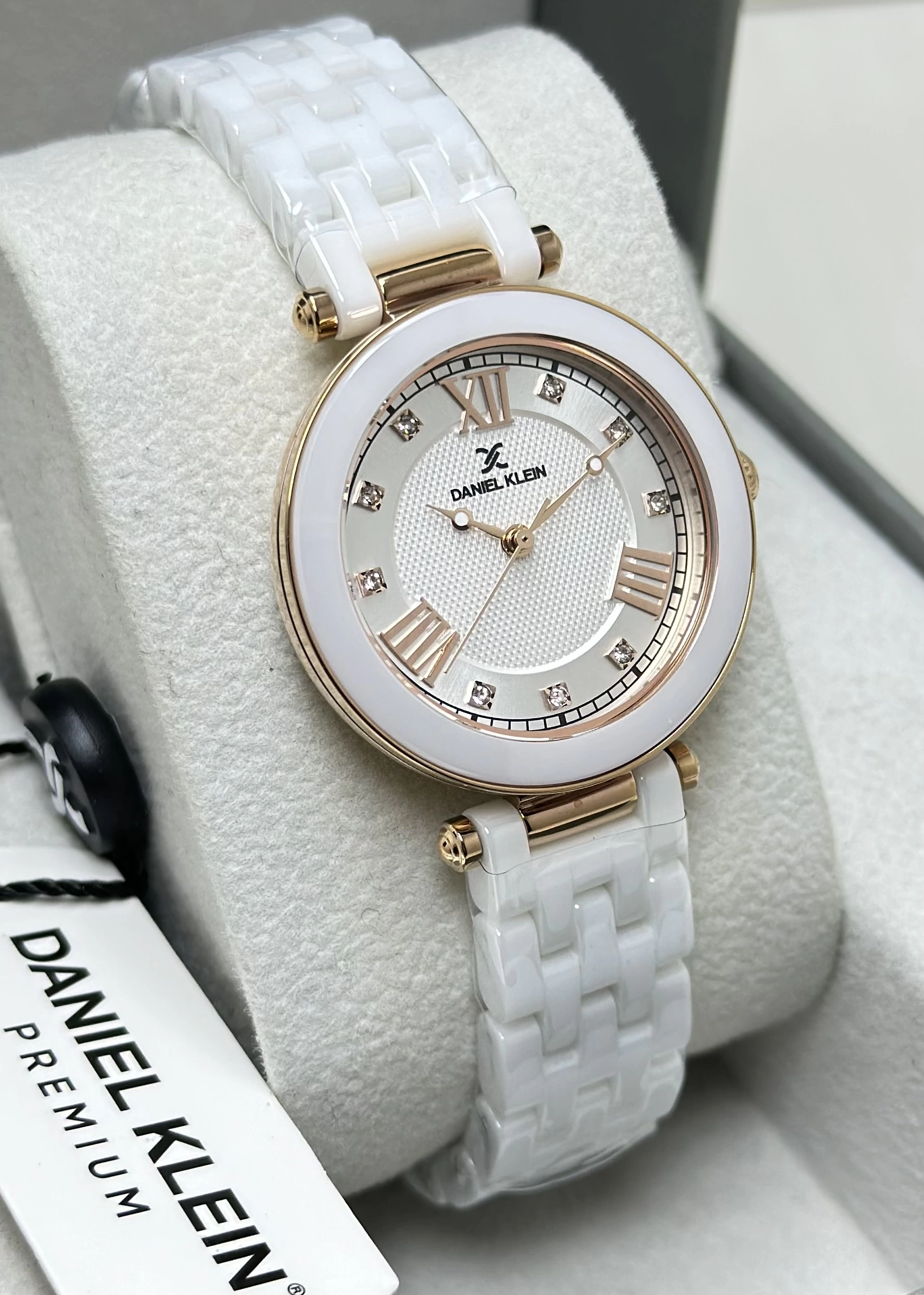Daniel Klein 2 Yıl Garantili Su Geçirmez Beyaz Seramik Kordon Kadın Kol Saati ILK14282A1