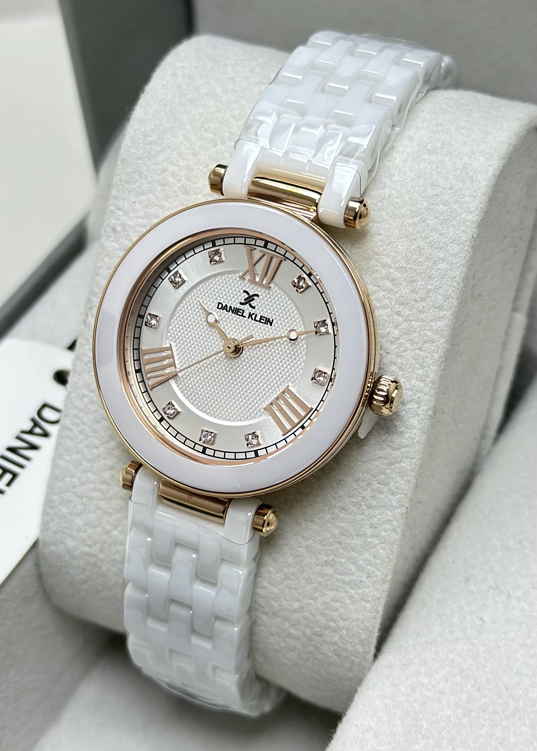 Daniel Klein 2 Yıl Garantili Su Geçirmez Beyaz Seramik Kordon Kadın Kol Saati ILK14282A1