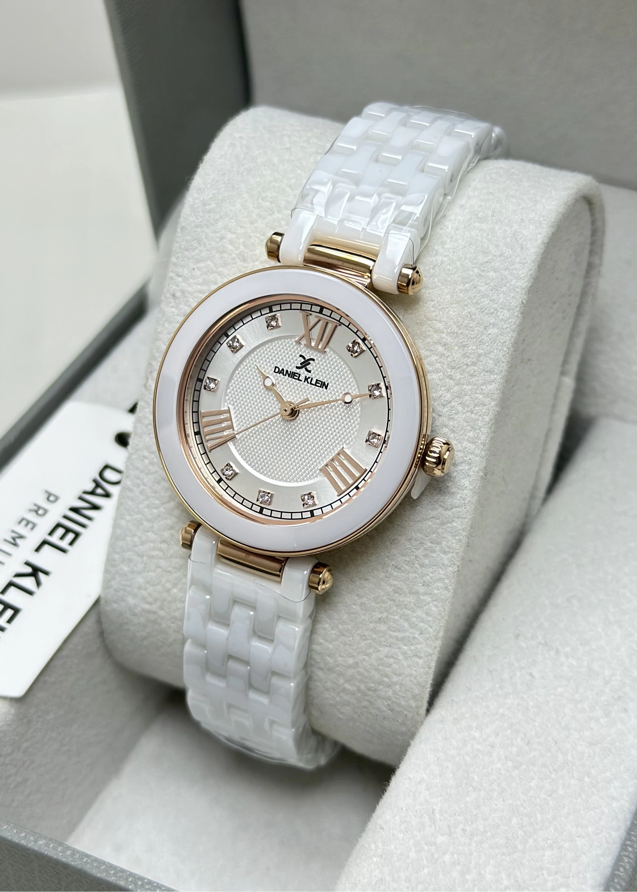 Daniel Klein 2 Yıl Garantili Su Geçirmez Beyaz Seramik Kordon Kadın Kol Saati ILK14282A1