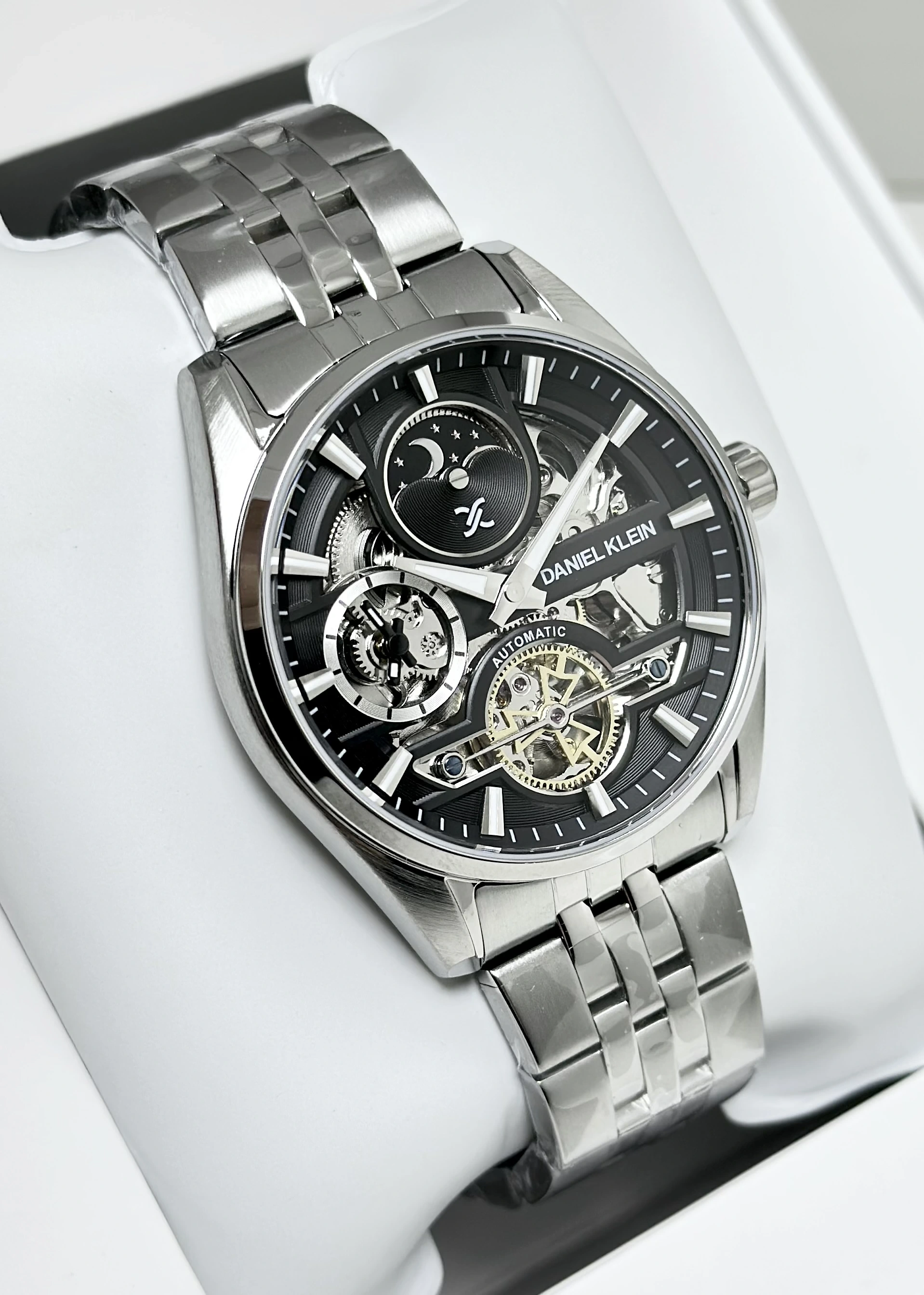 Daniel Klein Orijinal 2 Yıl Garantili Su Geçirmez Metal Kordon Otomatik Erkek Kol Saati ILK14266F2