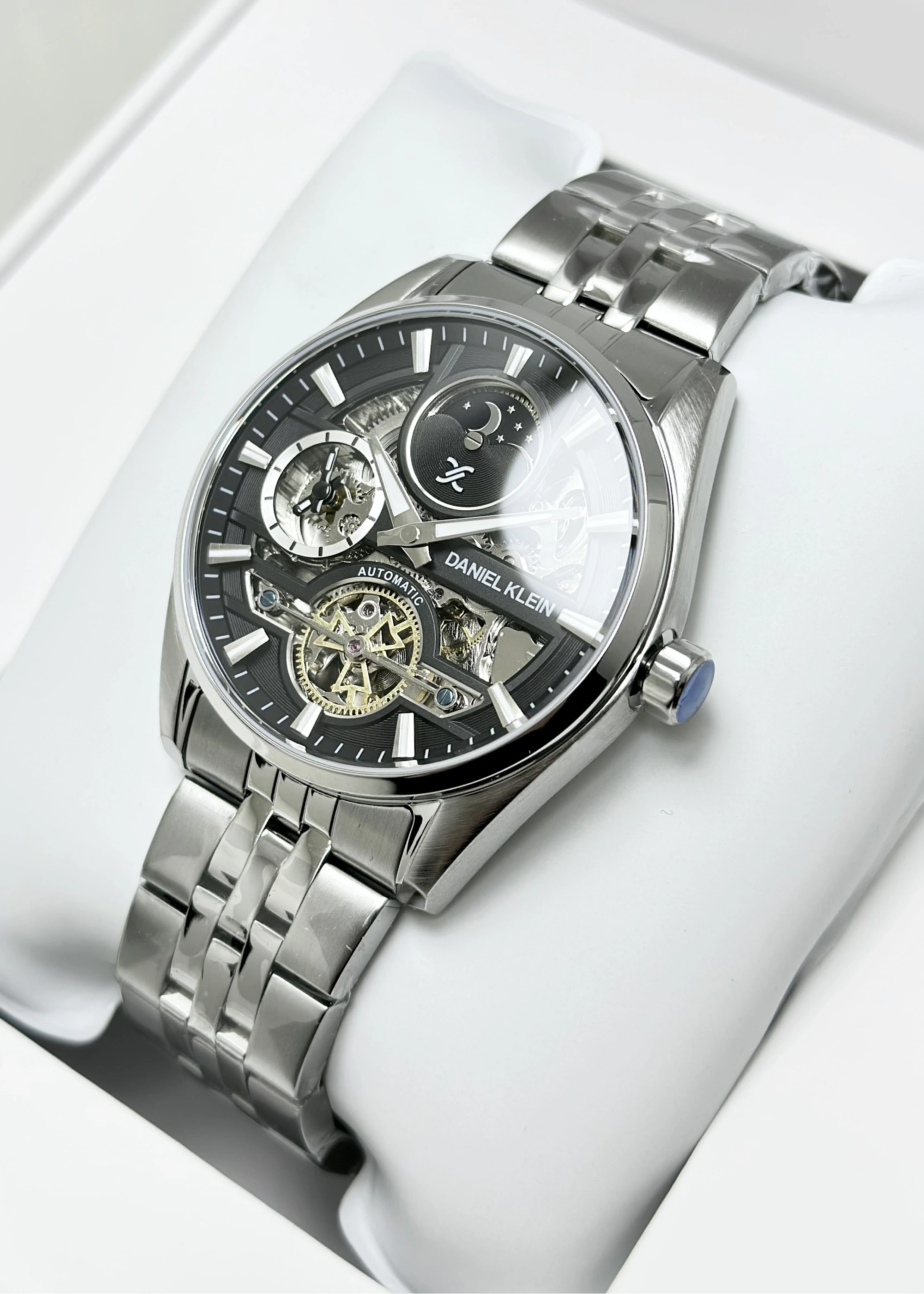 Daniel Klein Orijinal 2 Yıl Garantili Su Geçirmez Metal Kordon Otomatik Erkek Kol Saati ILK14266F2