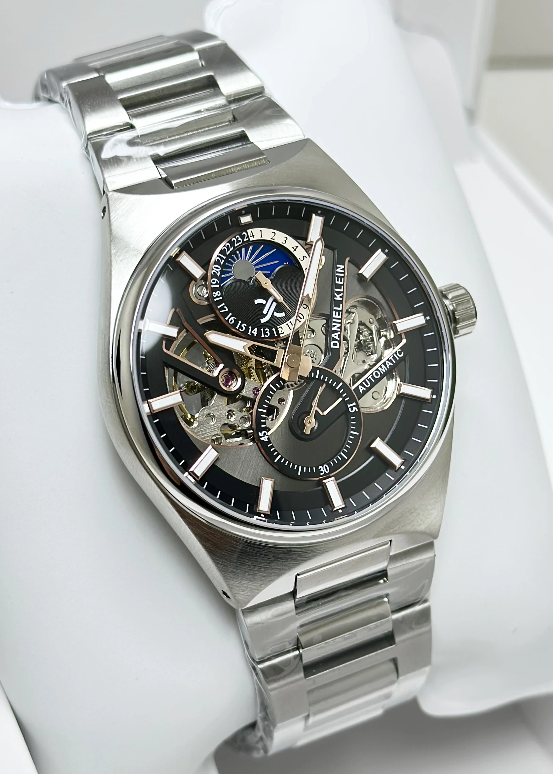 Daniel Klein Orijinal 2 Yıl Garantili Su Geçirmez Metal Kordon Otomatik Erkek Kol Saati ILK14269N3