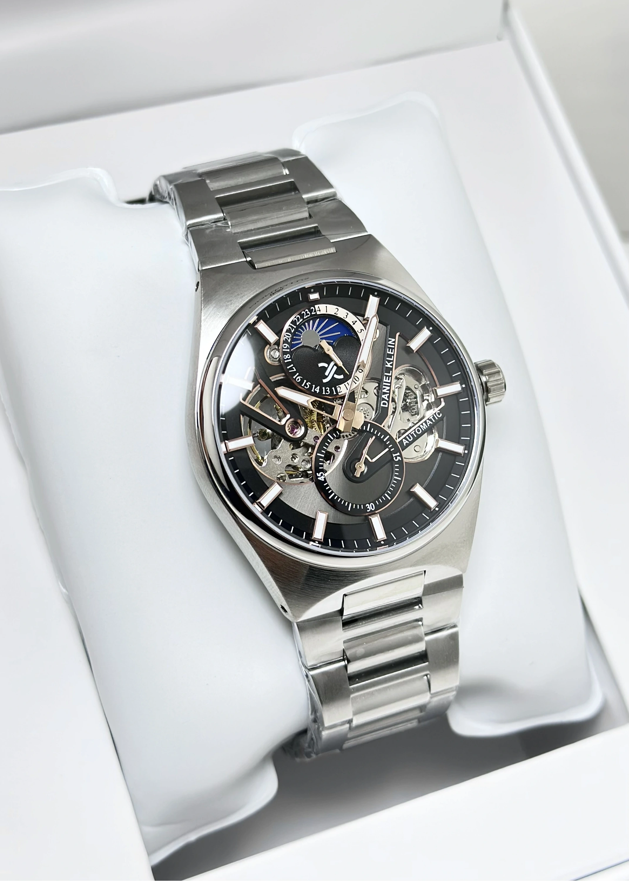 Daniel Klein Orijinal 2 Yıl Garantili Su Geçirmez Metal Kordon Otomatik Erkek Kol Saati ILK14269N3