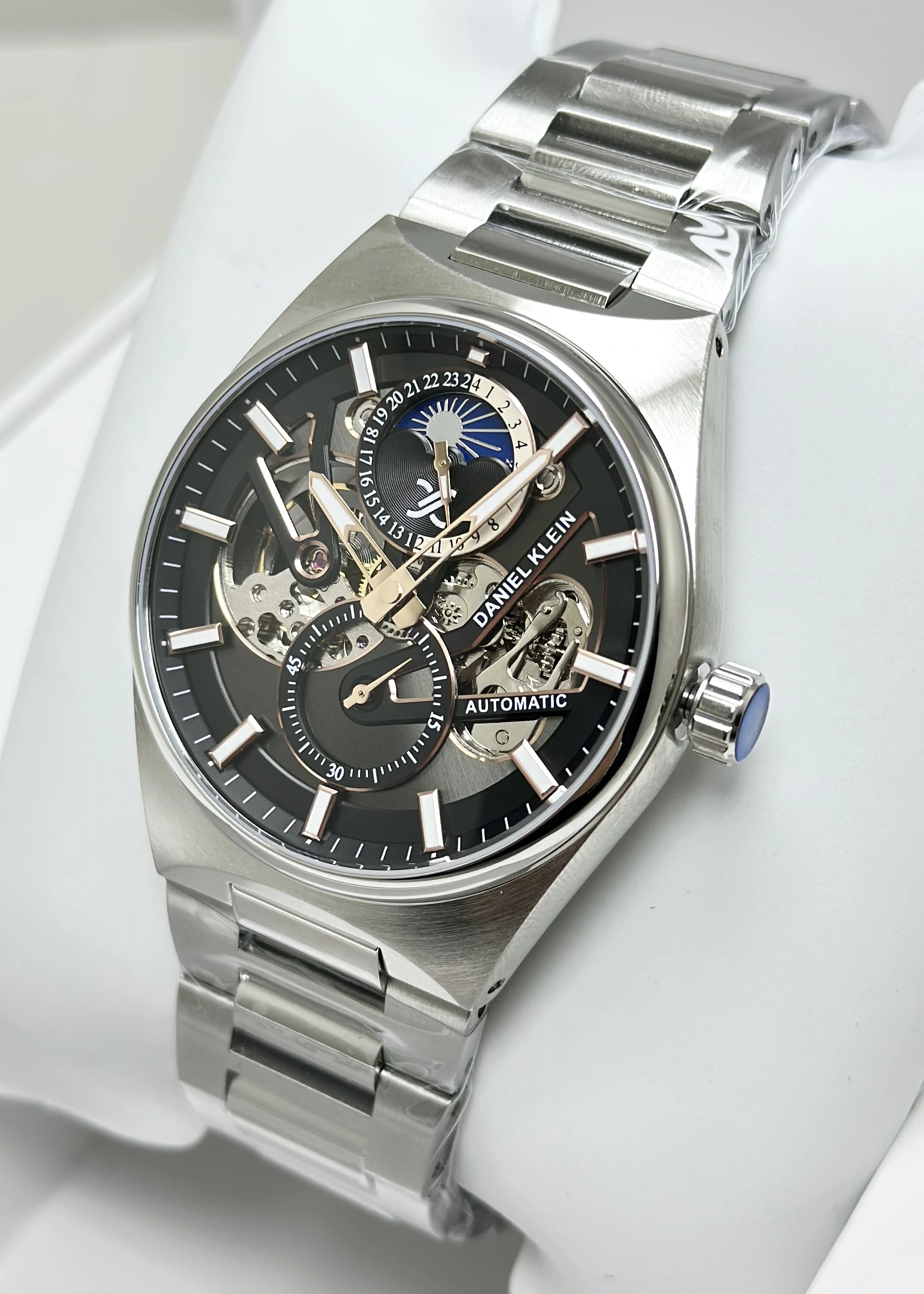 Daniel Klein Orijinal 2 Yıl Garantili Su Geçirmez Metal Kordon Otomatik Erkek Kol Saati ILK14269N3