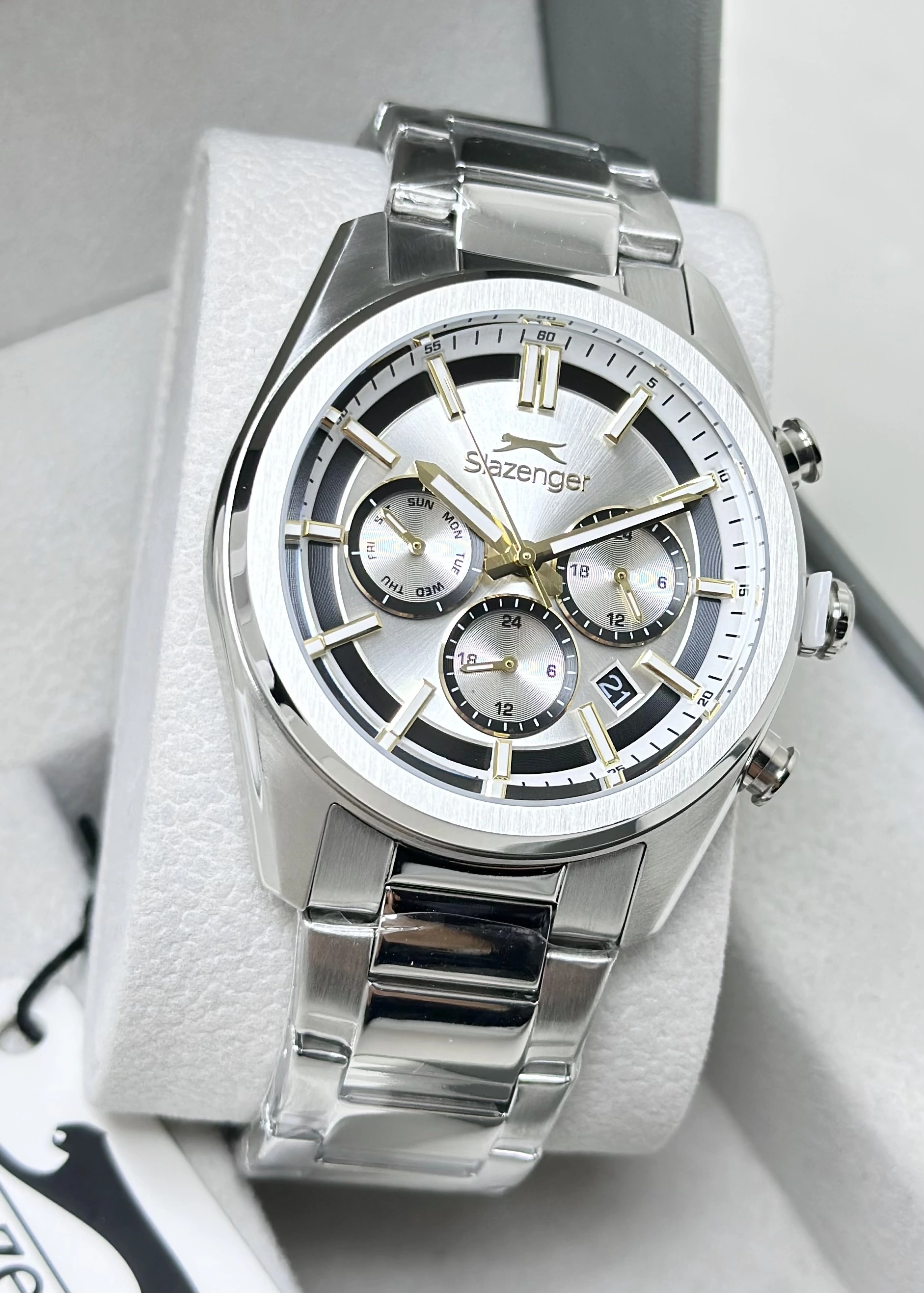 Slazenger Orijinal 2 Yıl Garantili Su Geçirmez Çelik Kordon Fonksiyonlu Erkek Kol Saati ILK2554A4