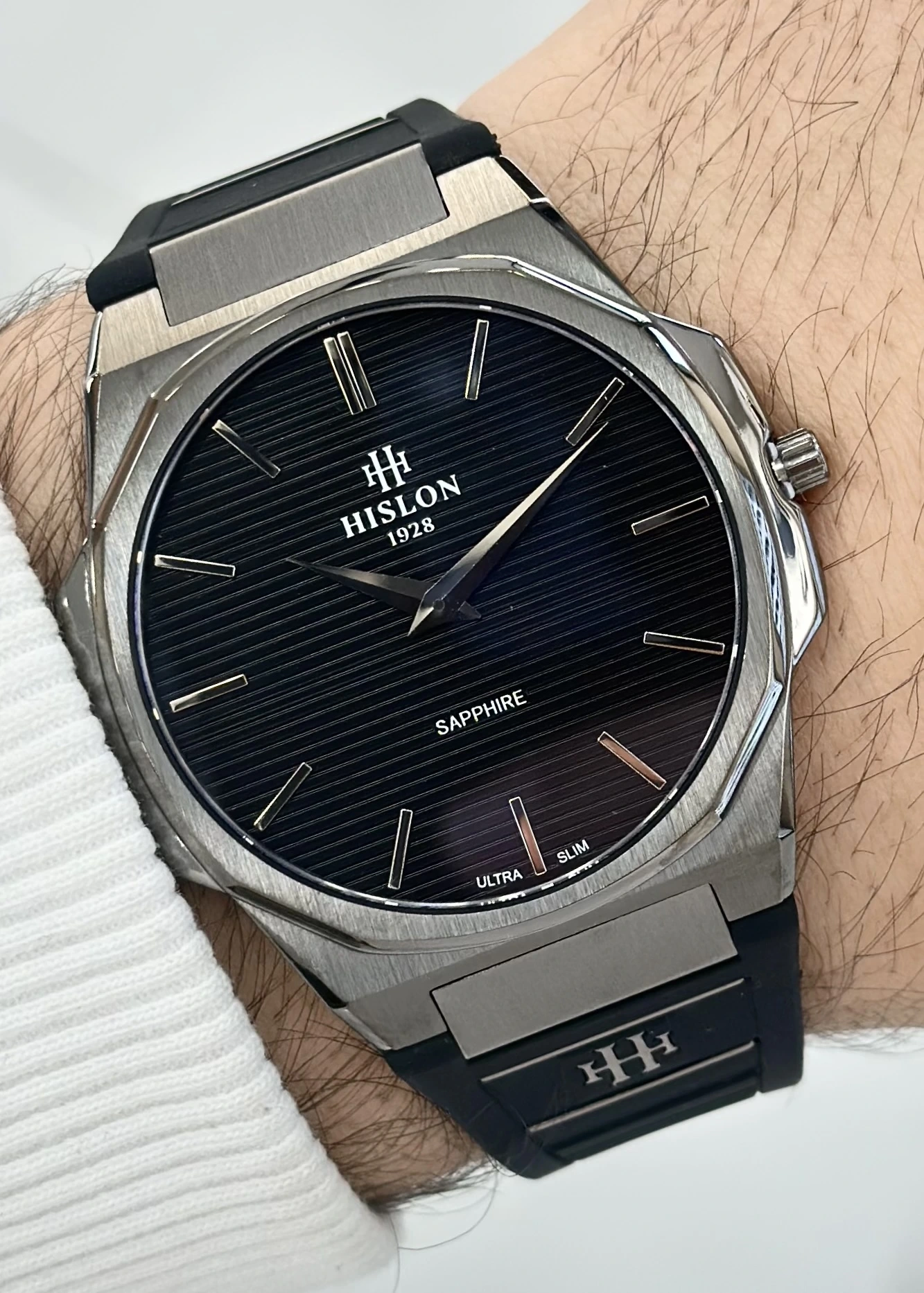 Hislon Orijinal Silikon Kordon Ultra Slim Erkek Kol Saati ILKCL127N-04BS