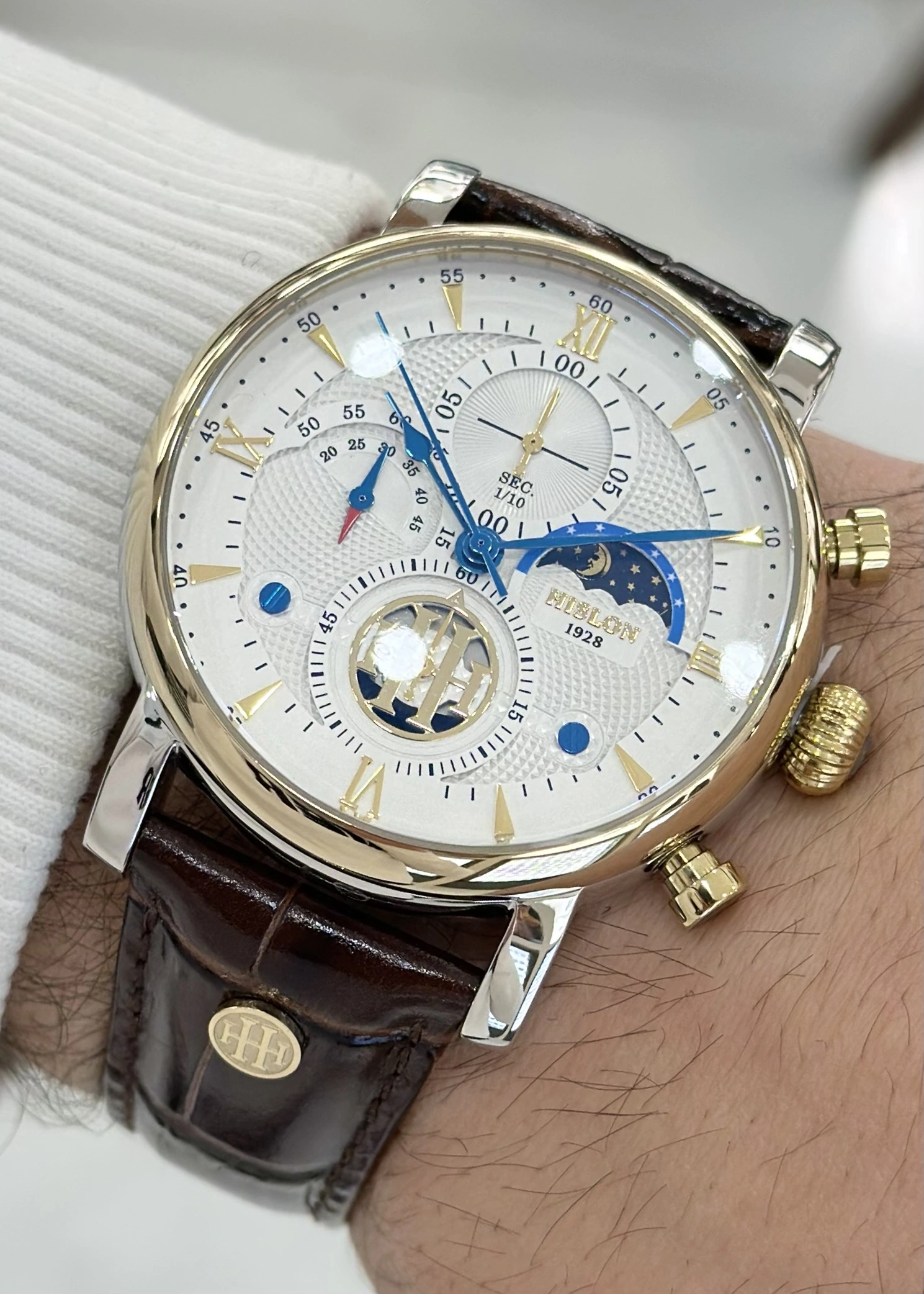 Hislon Orijinal Deri Kordon Su Geçirmez Erkek Kol Saati ILKTM105T-02KG