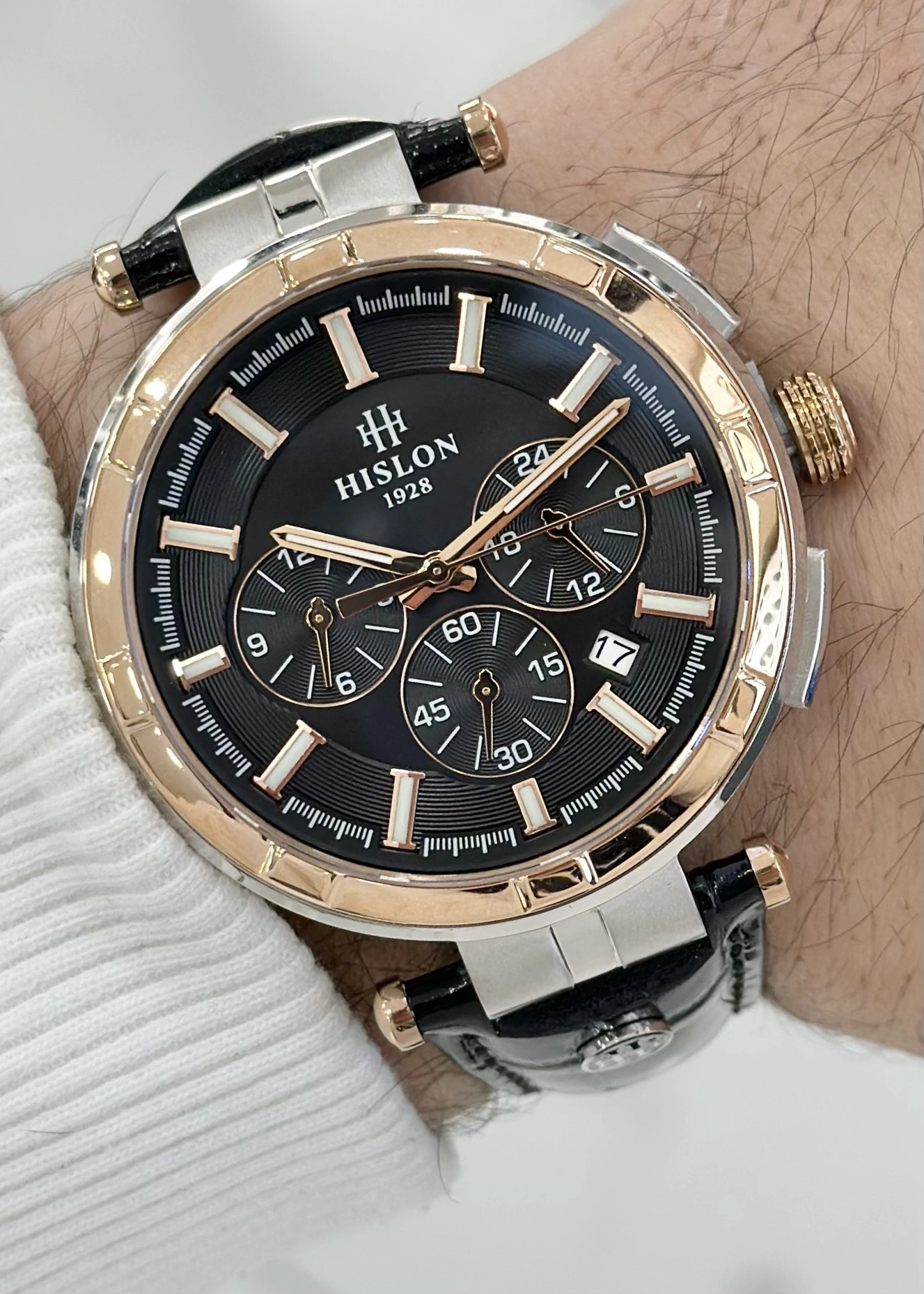 Hislon Orijinal Deri Kordon Su Geçirmez Erkek Kol Saati ILKDT202T-04BR