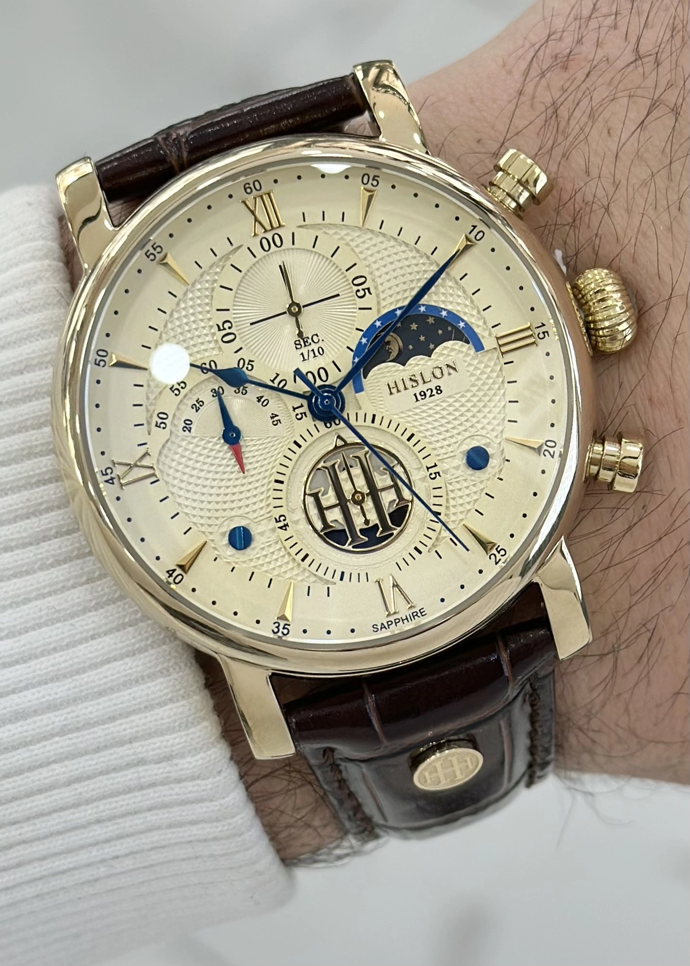 Hislon Orijinal Deri Kordon Su Geçirmez Erkek Kol Saati ILKTM105G-08KG