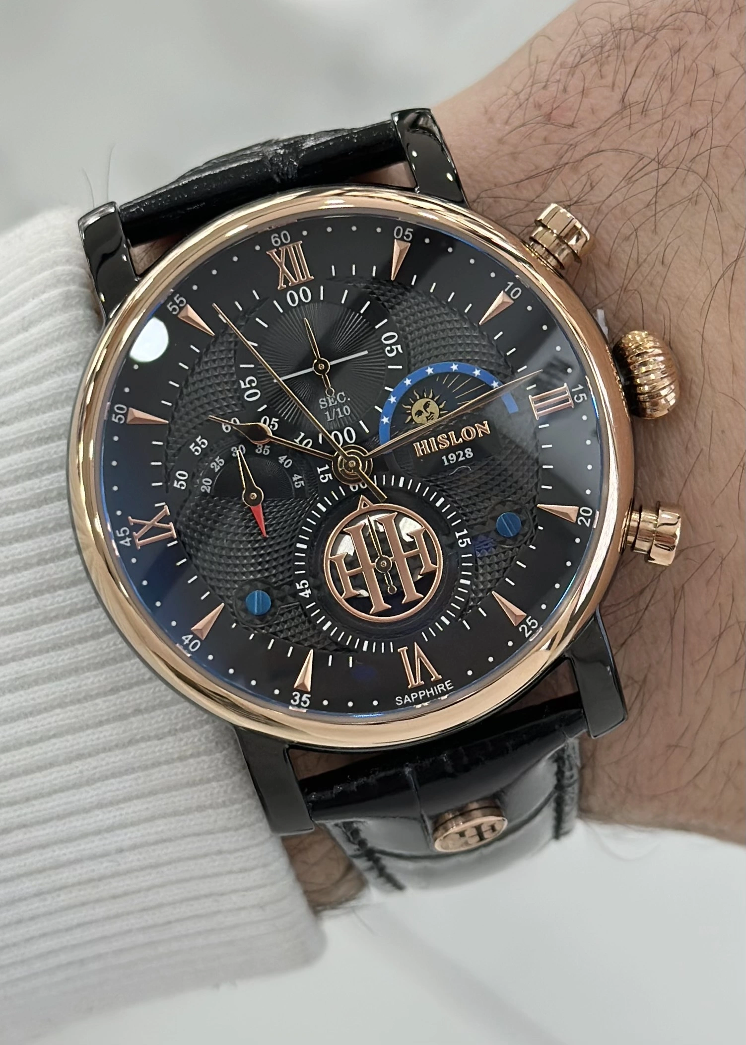 Hislon Orijinal Deri Kordon Su Geçirmez Erkek Kol Saati ILKTM105T-04BR