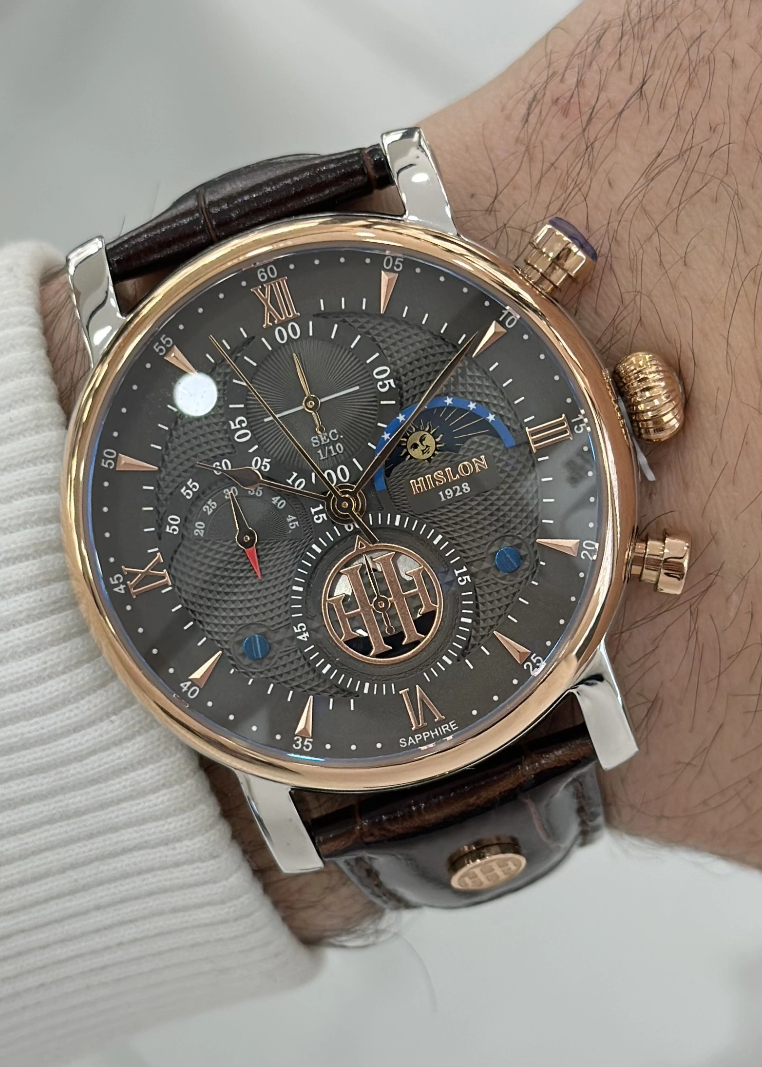 Hislon Orijinal Deri Kordon Su Geçirmez Erkek Kol Saati ILKTM105T-05KR