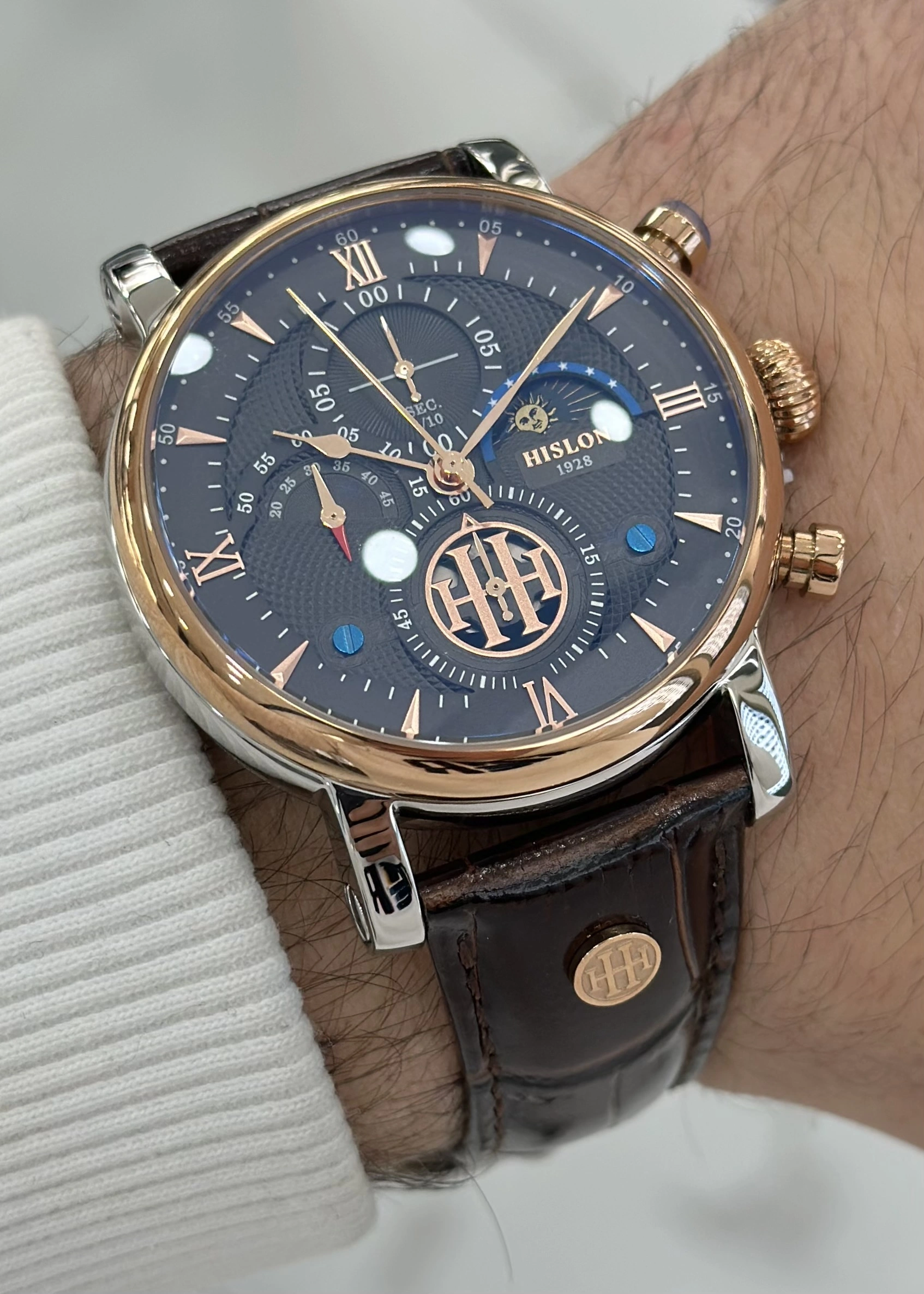 Hislon Orijinal Deri Kordon Su Geçirmez Erkek Kol Saati ILKTM105T-05KR