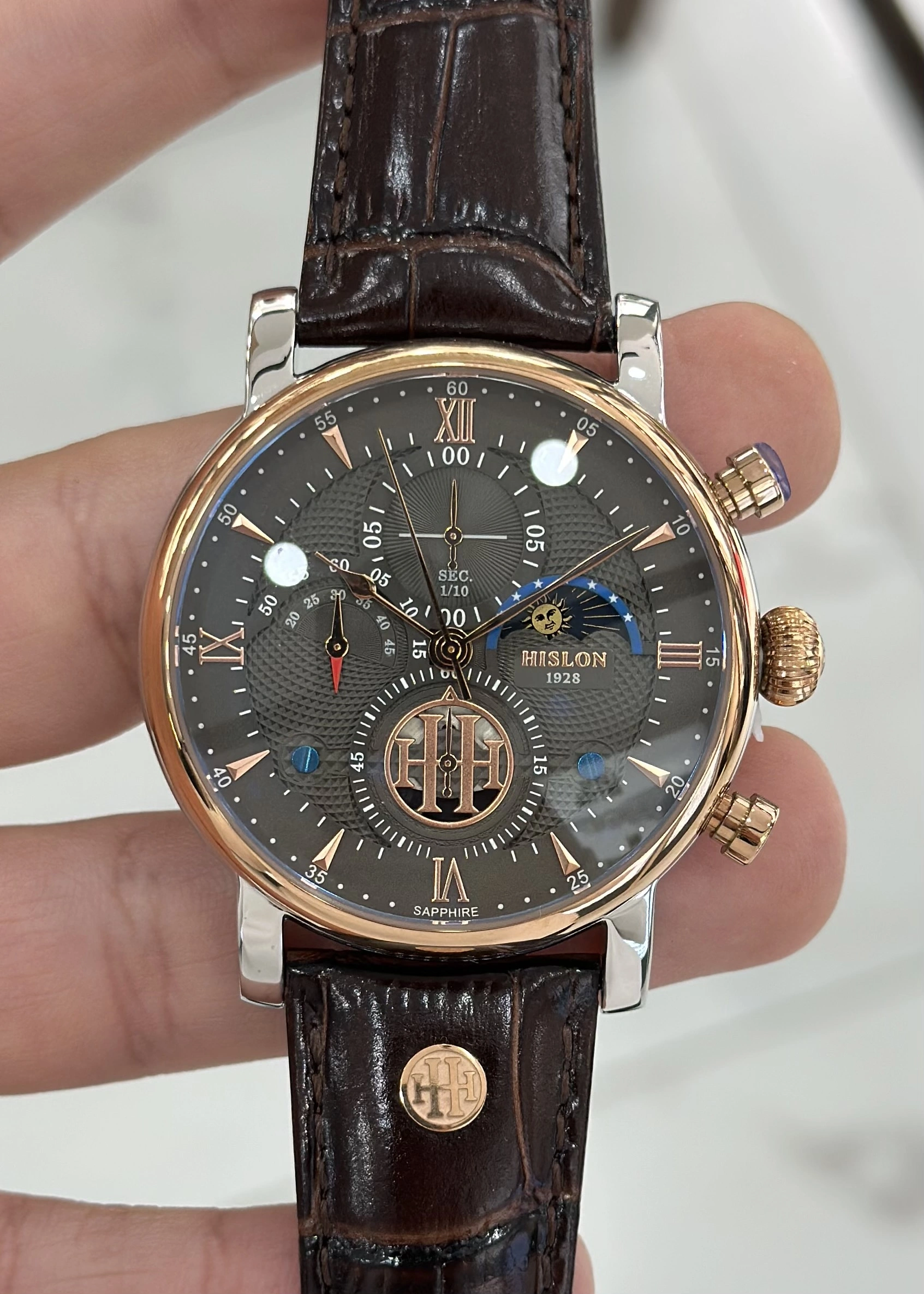 Hislon Orijinal Deri Kordon Su Geçirmez Erkek Kol Saati ILKTM105T-05KR