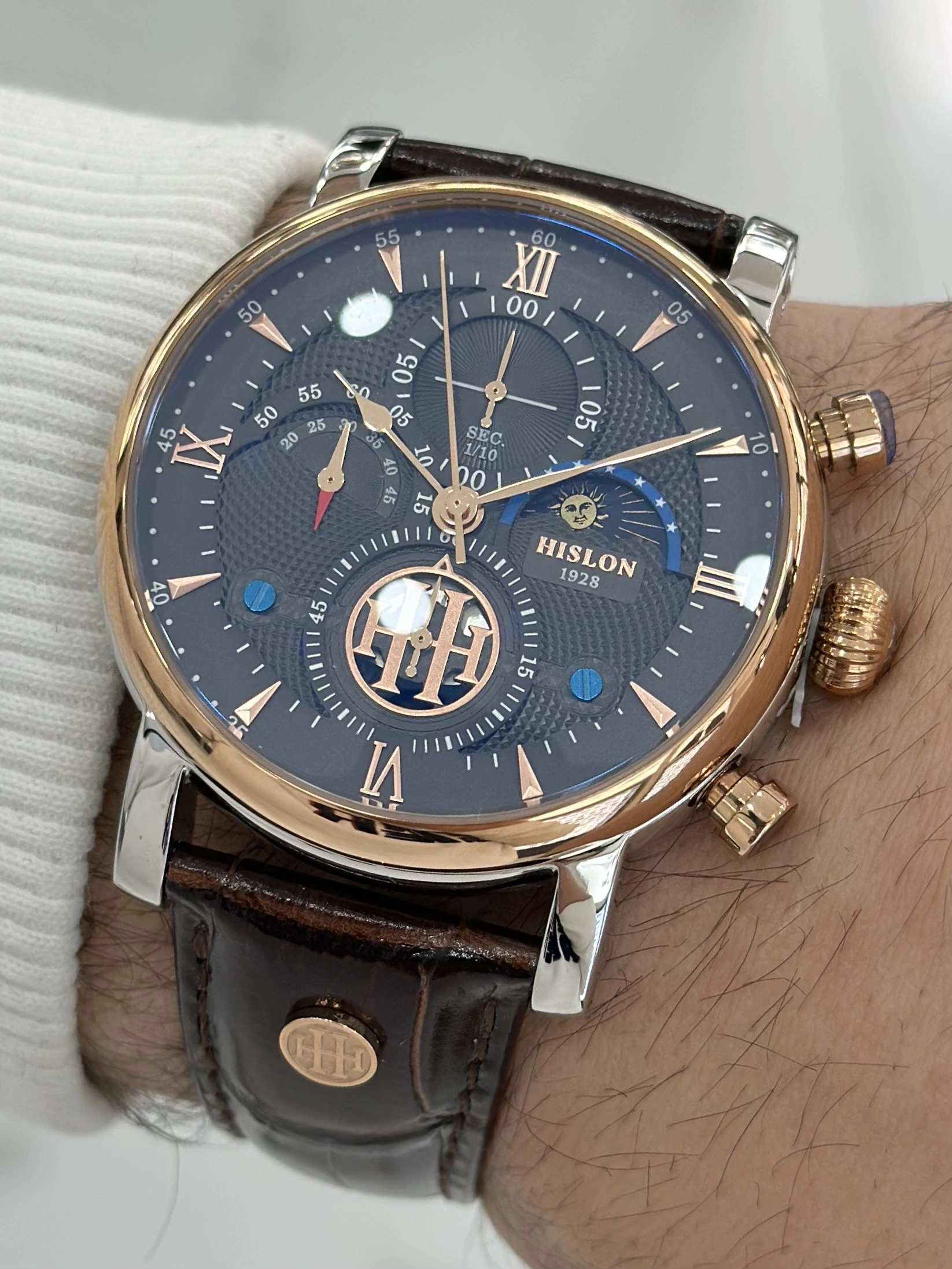 Hislon Orijinal Deri Kordon Su Geçirmez Erkek Kol Saati ILKTM105T-05KR