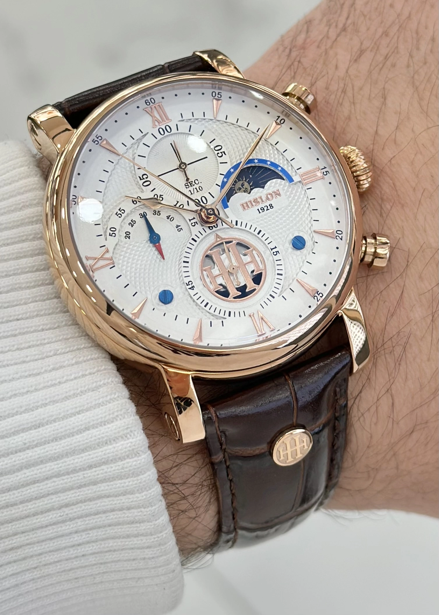 Hislon Orijinal Deri Kordon Su Geçirmez Erkek Kol Saati ILKTM105R-02KR