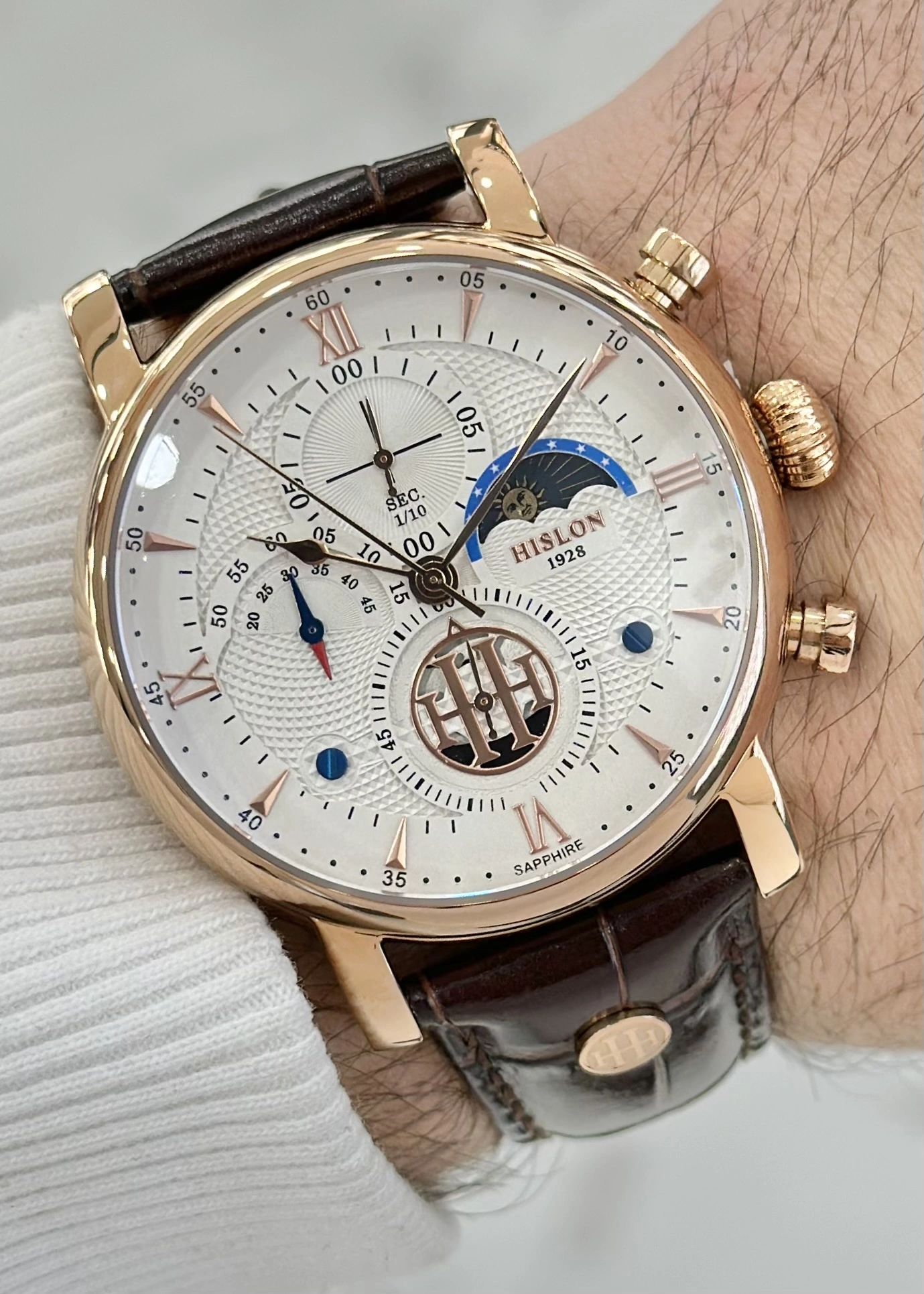 Hislon Orijinal Deri Kordon Su Geçirmez Erkek Kol Saati ILKTM105R-02KR