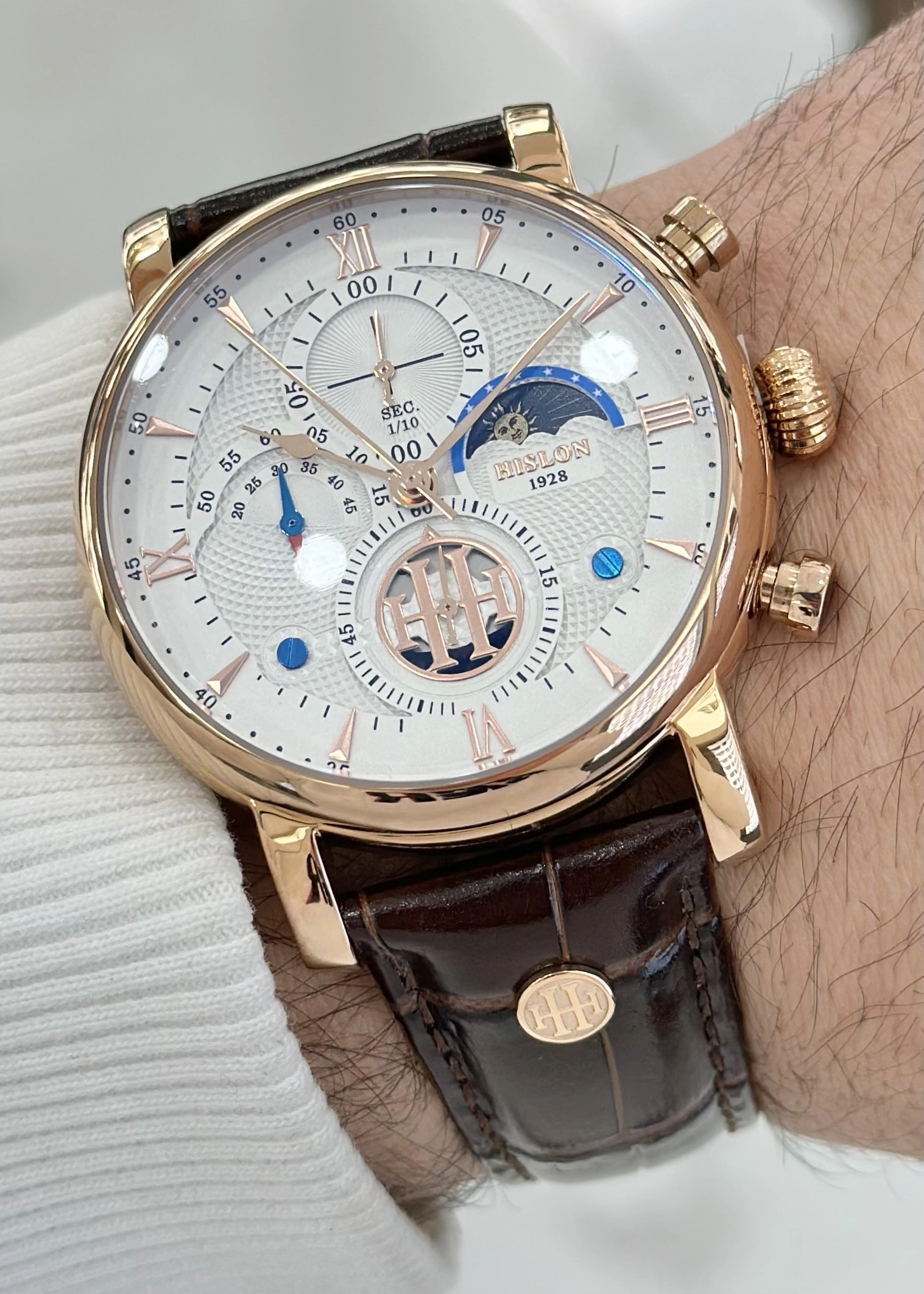 Hislon Orijinal Deri Kordon Su Geçirmez Erkek Kol Saati ILKTM105R-02KR