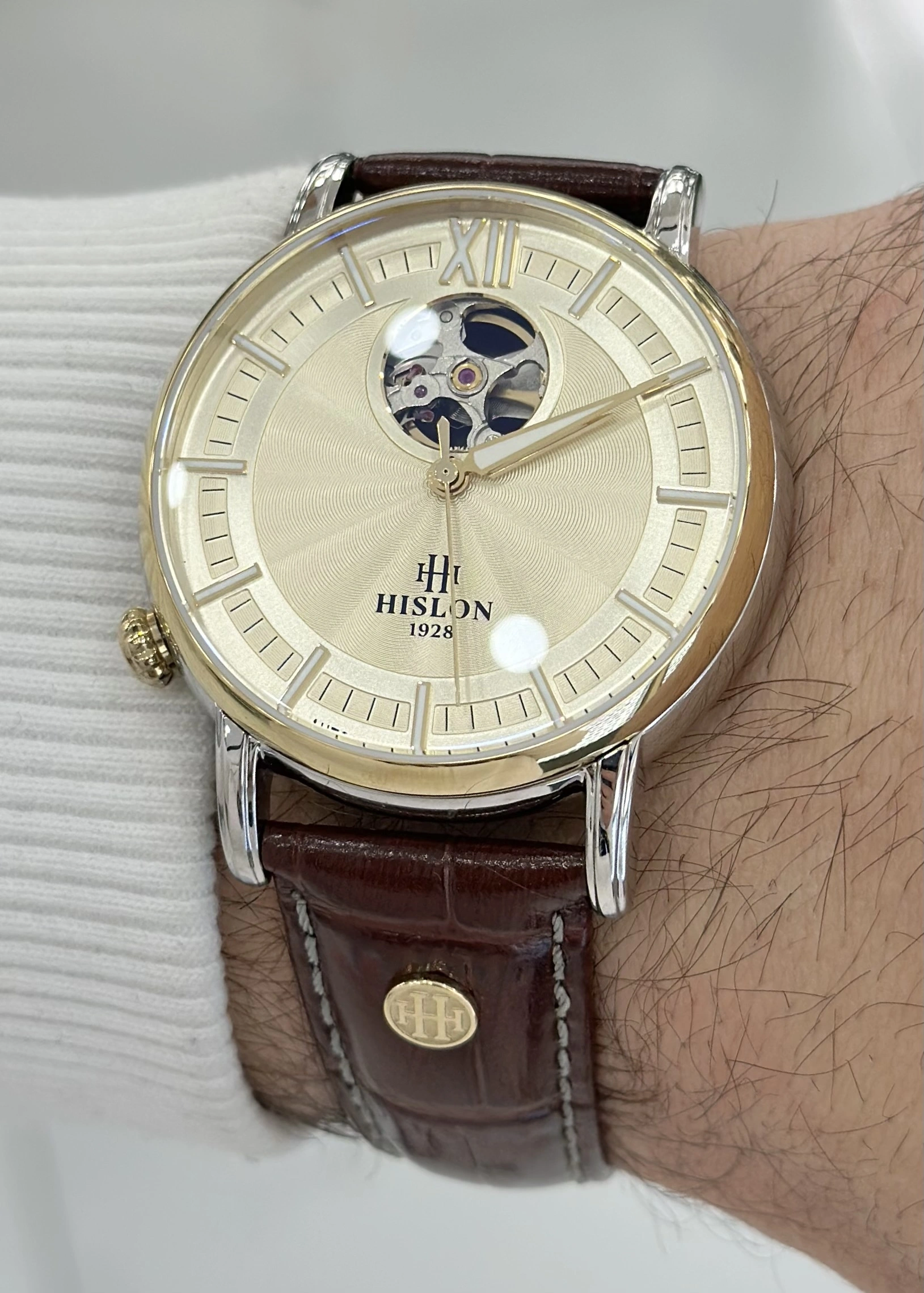 Hislon Orijinal Deri Kordon Su Geçirmez Otomatik Erkek Kol Saati ILKSD140T-08KG