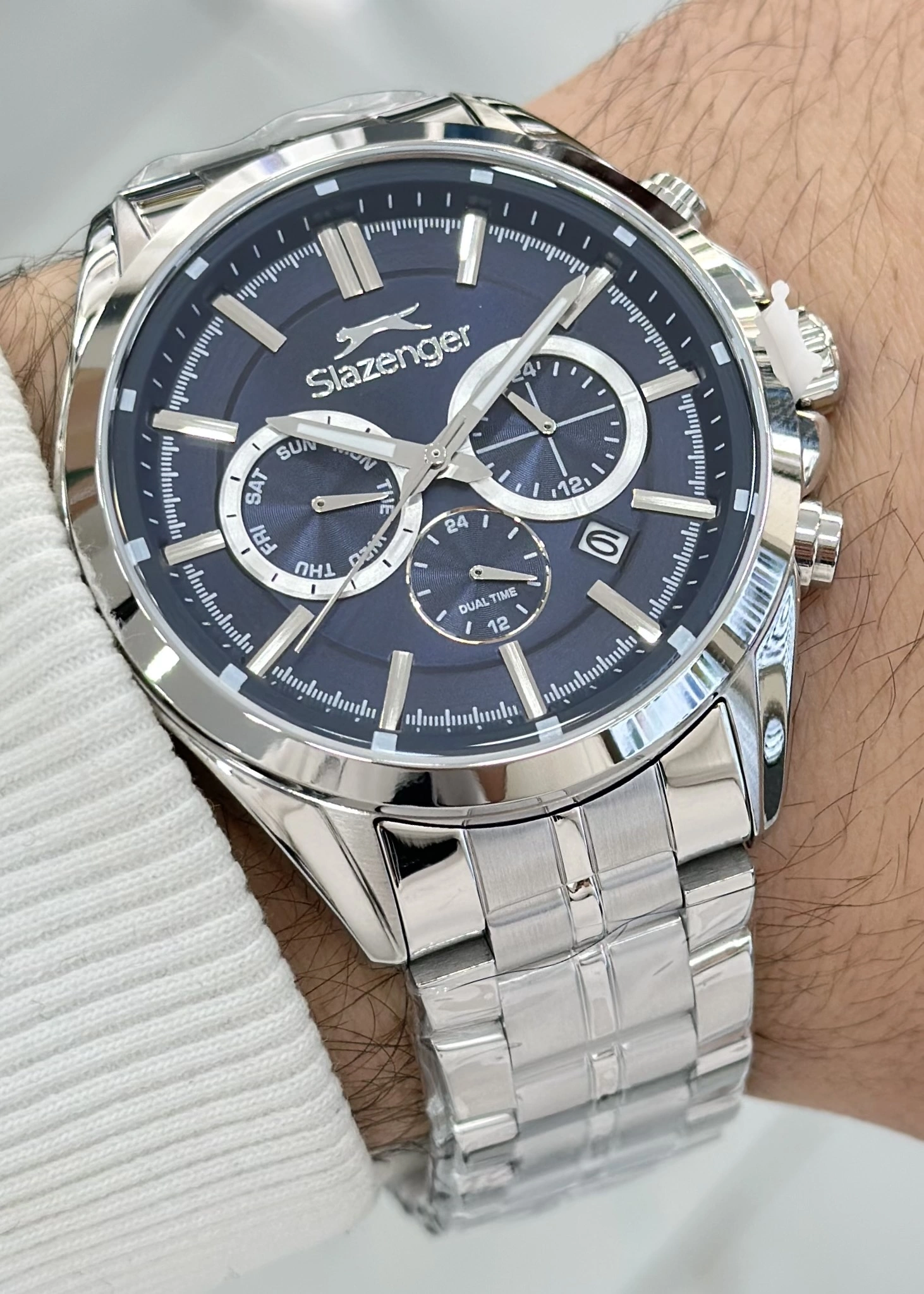 Slazenger Orjinal 2 Yıl Garantili Su Geçirmez Çelik Kordon Çelik Kasa 10 Atm İç Kadran Fonksiyonları Aktif Erkek Kol Saati