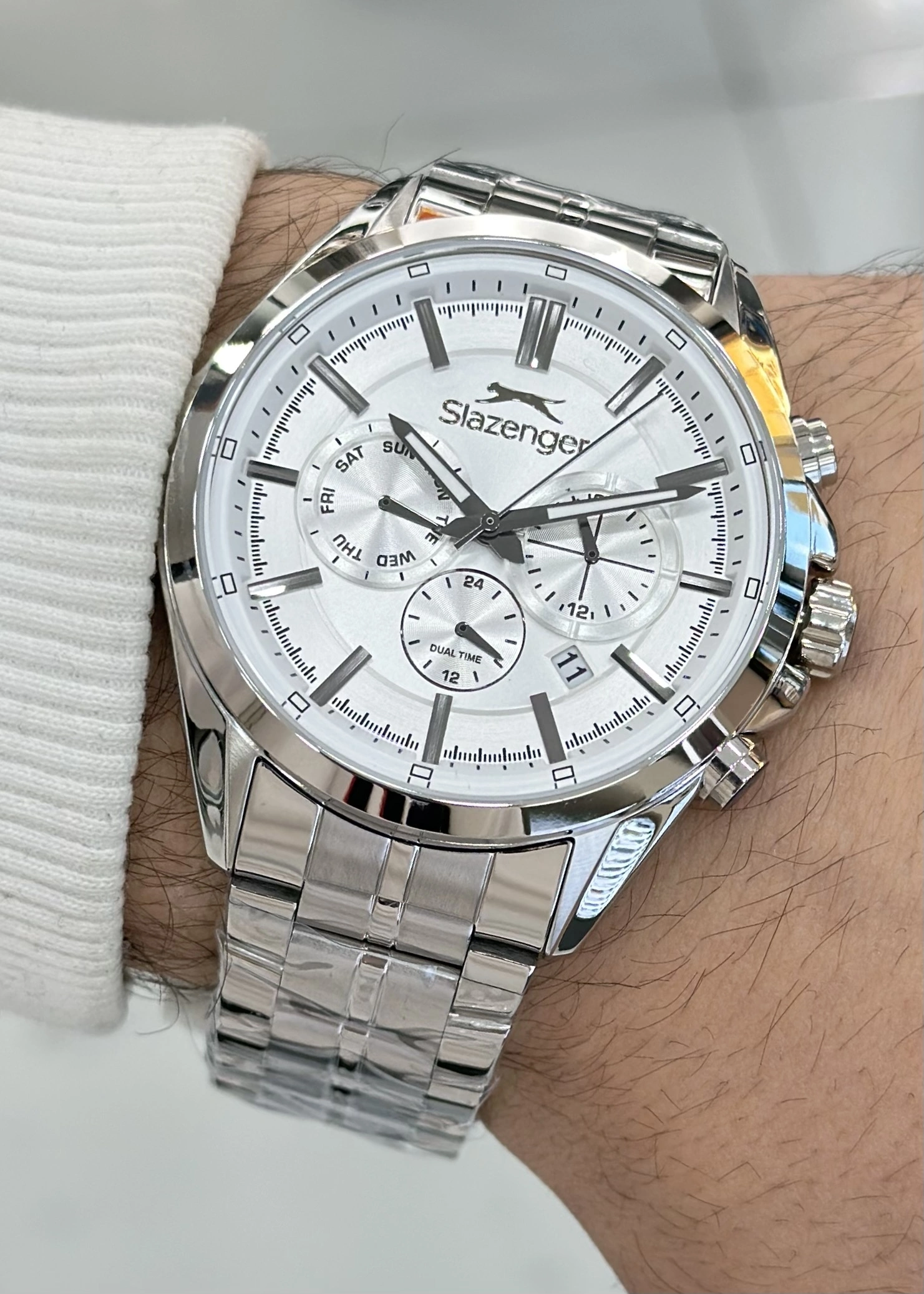 Slazenger Orjinal 2 Yıl Garantili Su Geçirmez Çelik Kordon Çelik Kasa 10 Atm İç Kadran Fonksiyonları Aktif Erkek Kol Saati