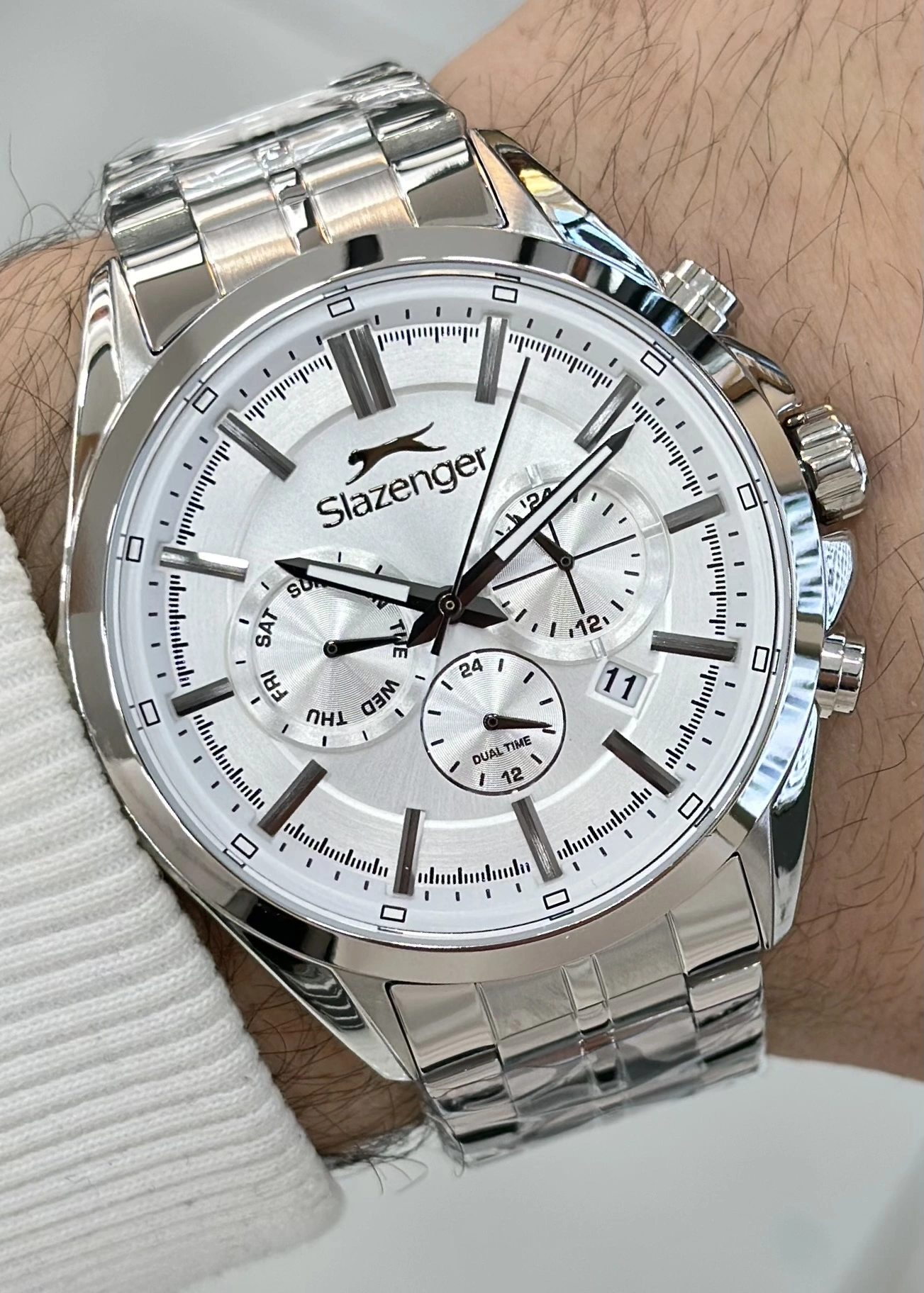 Slazenger Orjinal 2 Yıl Garantili Su Geçirmez Çelik Kordon Çelik Kasa 10 Atm İç Kadran Fonksiyonları Aktif Erkek Kol Saati