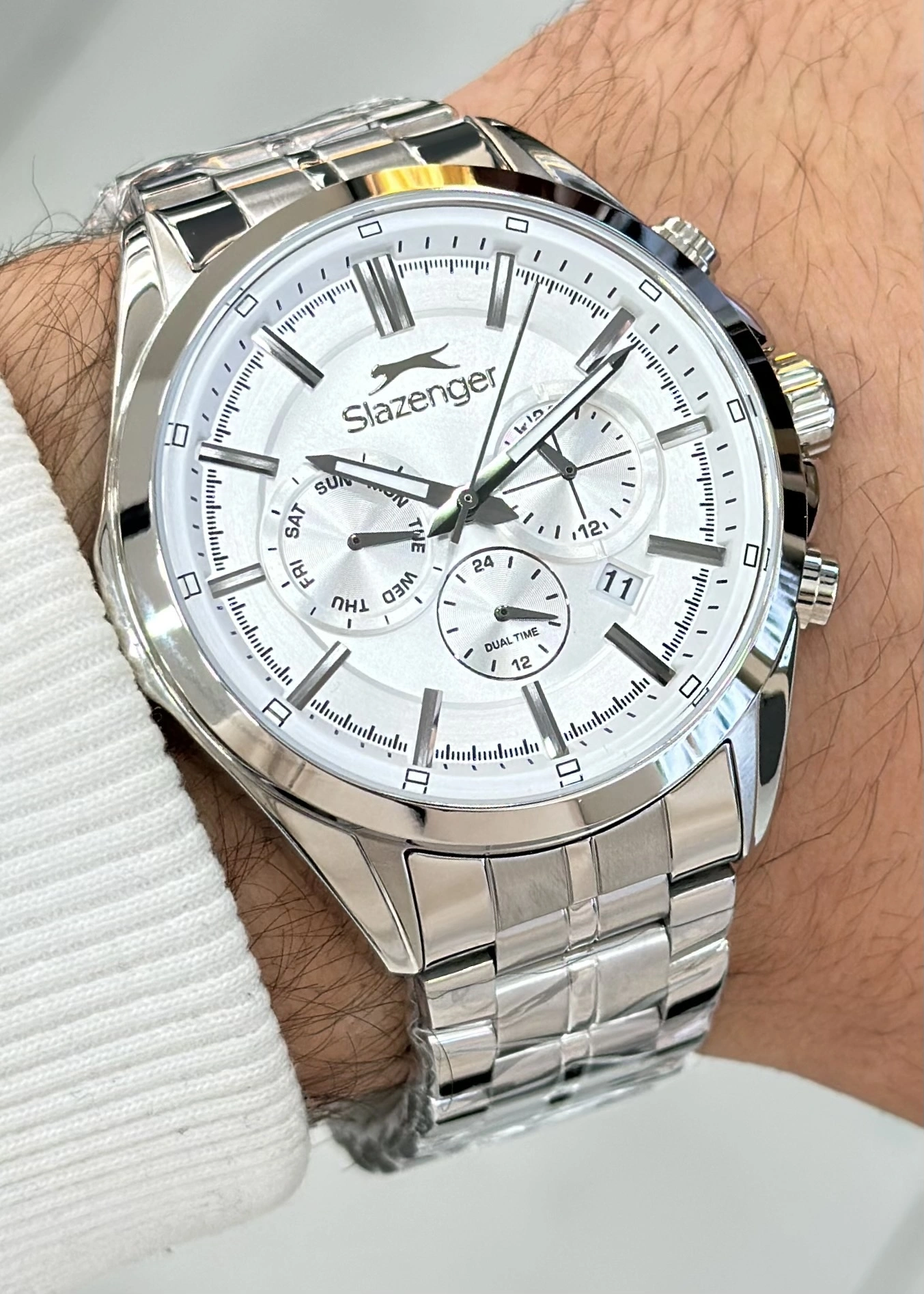 Slazenger Orjinal 2 Yıl Garantili Su Geçirmez Çelik Kordon Çelik Kasa 10 Atm İç Kadran Fonksiyonları Aktif Erkek Kol Saati