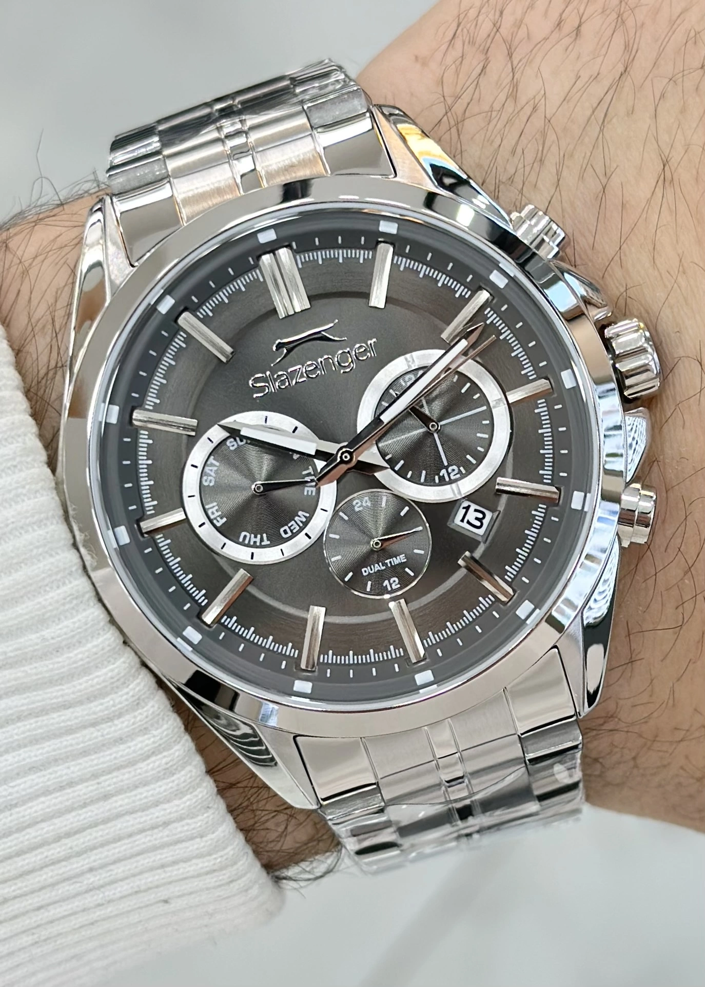 Slazenger Orjinal 2 Yıl Garantili Su Geçirmez Çelik Kordon Çelik Kasa 10 Atm İç Kadran Fonksiyonları Aktif Erkek Kol Saati