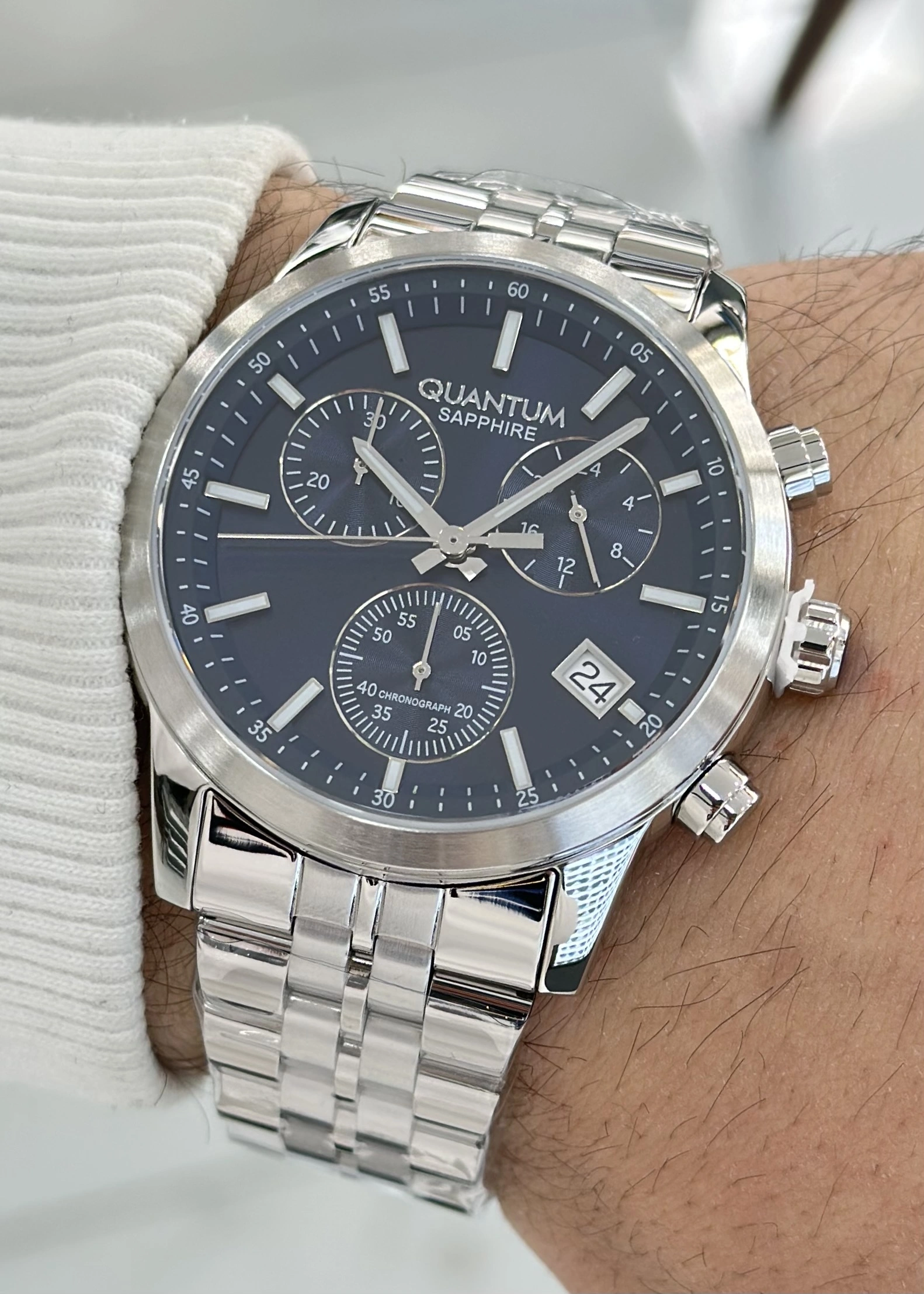 Orijinal 2 Yıl Garantili Fonksiyonları Aktif 10 Atm Su Geçirmez 46 Mm Çelik Kordon Erkek Kol Saati