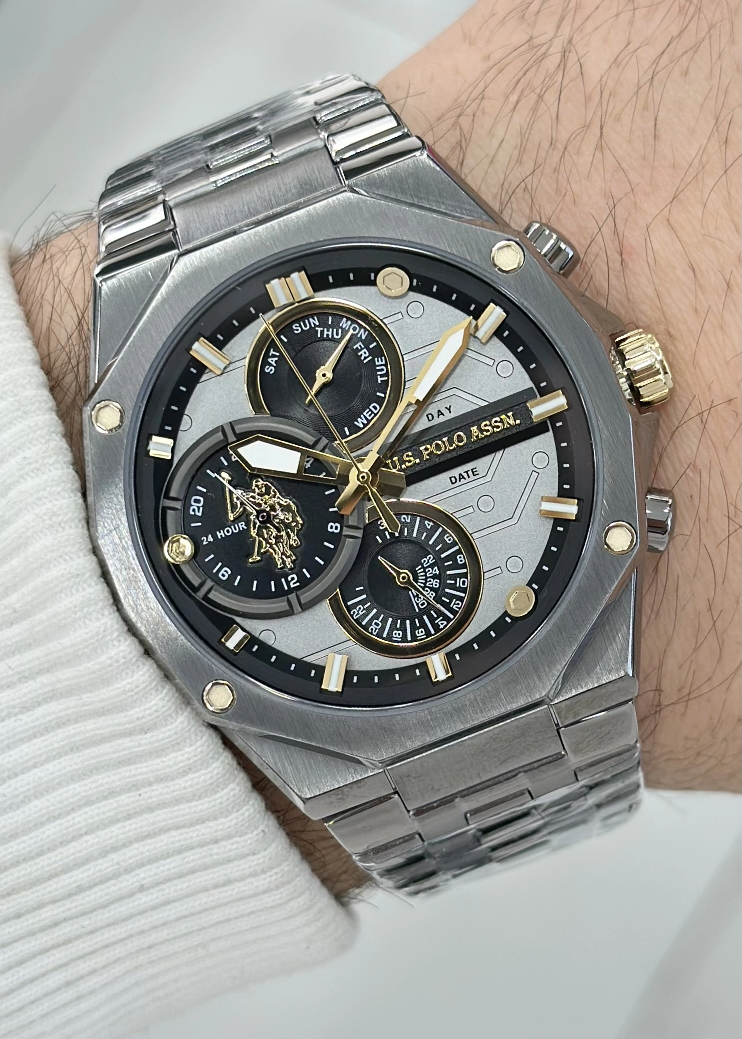 U.S. Polo Assn. Orijinal Fonksiyonlu 5ATM Su Geçirmezlik Çelik Kordon Erkek Kol Saati ILK1121.05