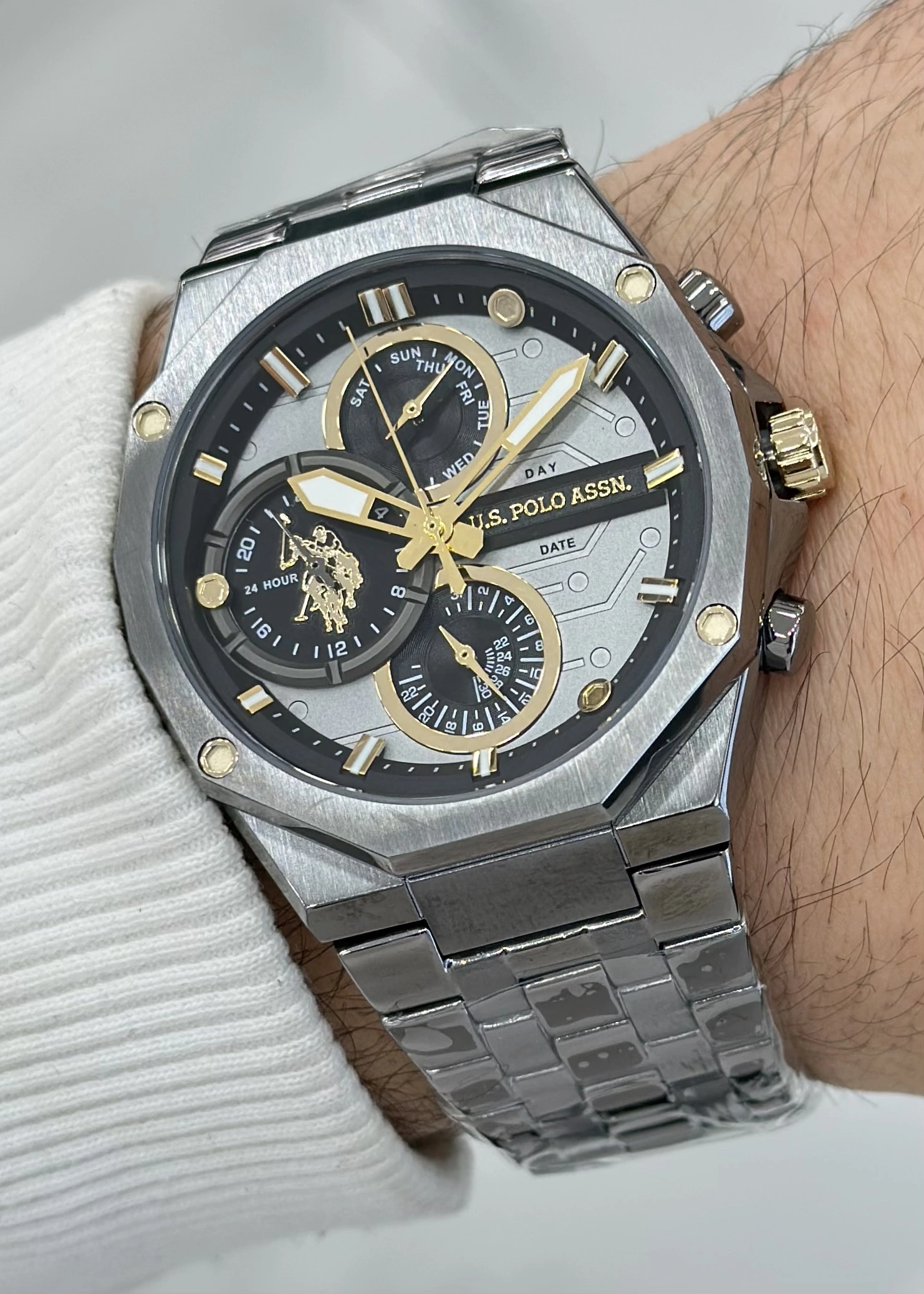 U.S. Polo Assn. Orijinal Fonksiyonlu 5ATM Su Geçirmezlik Çelik Kordon Erkek Kol Saati ILK1121.05