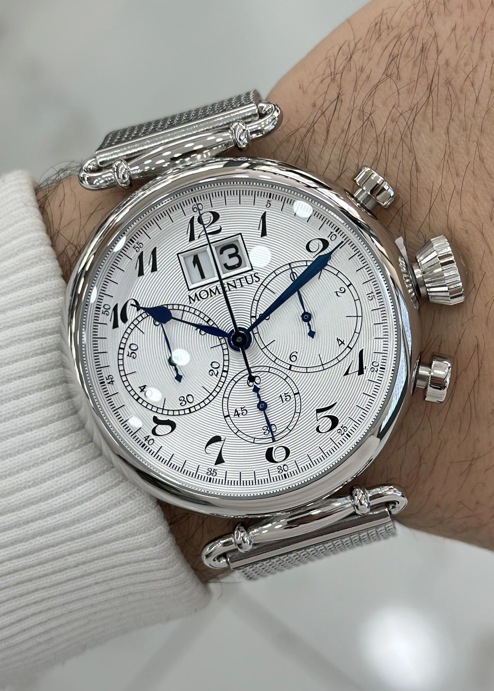 Momentus Orijinal Hasır Kordon 5ATM Su Geçirmezlik Erkek Kol Saati ILKTM250S-02SS